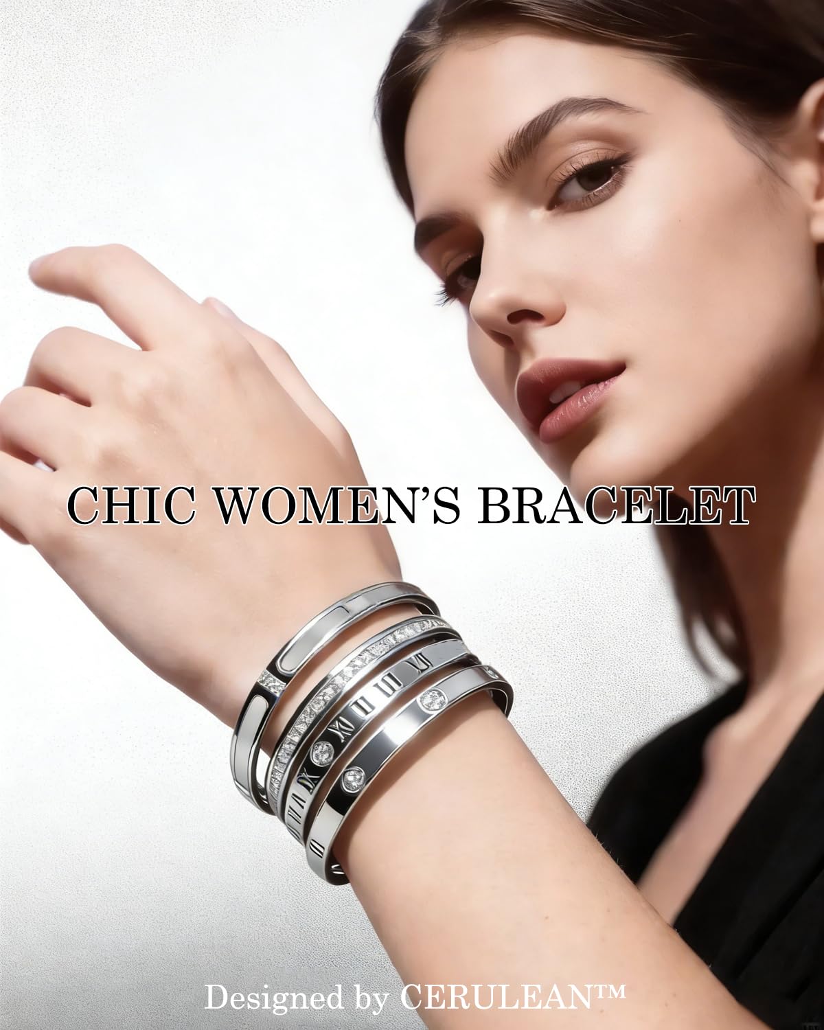 5-Piece Elegant Stainless Steel Bracelet Set, Fashionable Classic Design, Stainless Steel 5 Piece Bracelet Set, Non Tarnish Bangle, Elegant Bracelets Sets for Everyday and Formal Wear (Rose Gold)