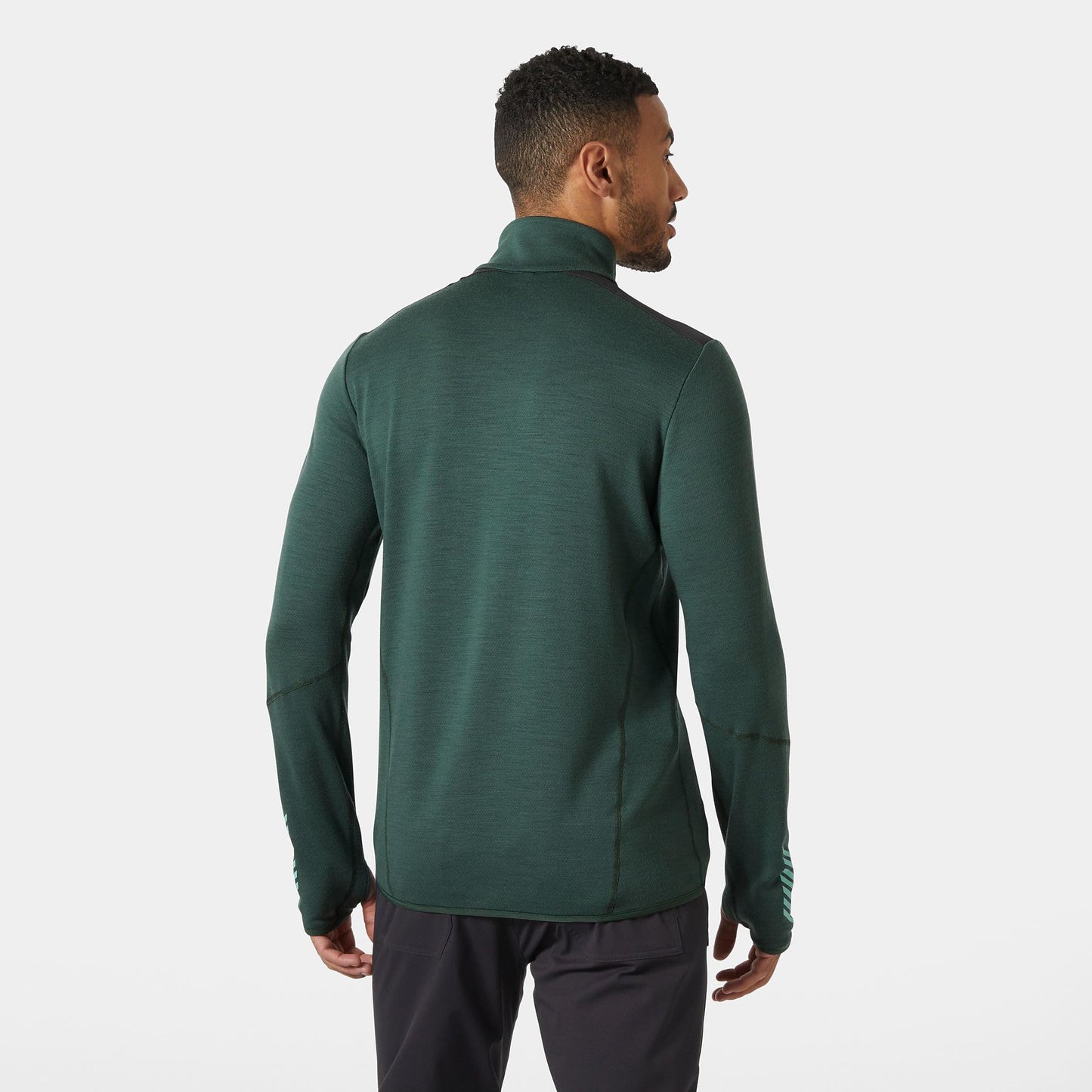 Helly-Hansen LIFA Merino Midlayer for Men - Warm & Breathable Wool Blend Pullover, Ideal for Outdoor Activities & Layering, 390 Jungle Green - L