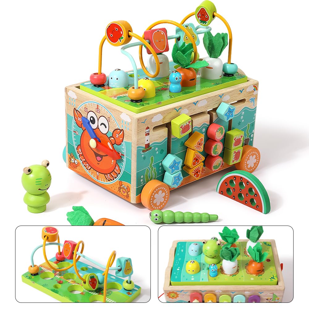 JAUNTY Toddler Wooden Montessori Toy for 1 2 3 Year Old Toys, Educational Stem Toy for Baby Boys Girls 18 Months+, Preschool Learning Fine Motor Skill First 1st Birthday Gifts for Kids Girl Boy 1-3