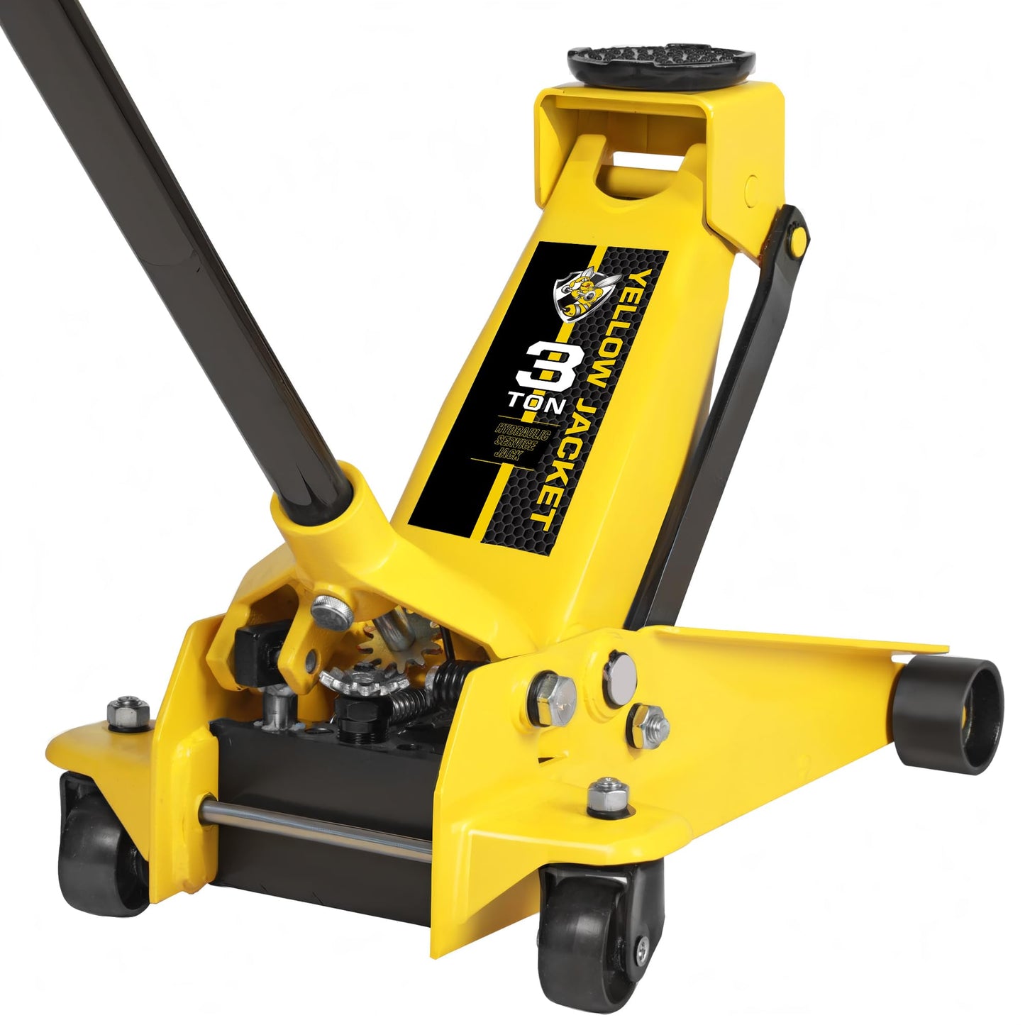 YELLOW JACKET Floor Jack 3 Ton for Quickly Car Lift, Hydraulic Service Floor Jack 6600 lb Capacity