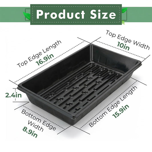 Sckee Upgraded 5 Pack Plant Growing Trays Seed Starting Tray Microgreens Growing Trays Seedling Plant Germination Starter Tray Transplant Fodder Flats, No Holes, No Leakage, Reusable (1017)