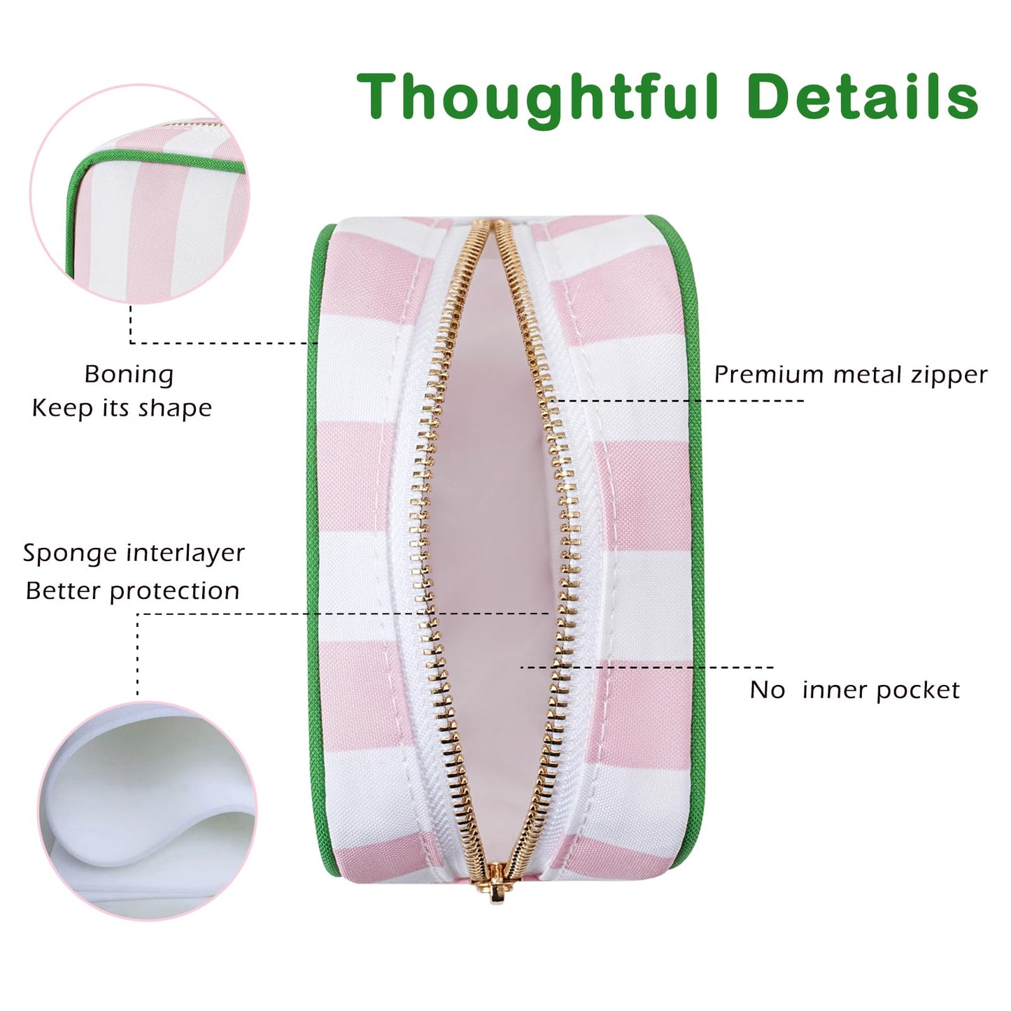 RSRSLEII Small Stripe Makeup Bag for Purse, Mini Cosmetics Bag with Zipper, Cute Cosmetic Pouch for Women Girls, Key Pocket Lipstick Pouch Card Holder Data Cable Organizer(06 Colorful Stripes)