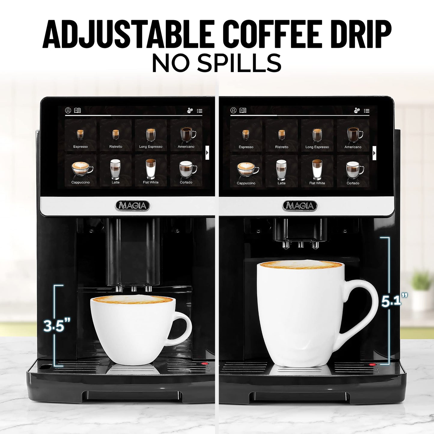 Zulay Magia Fully Automatic Espresso Machine With Grinder - 19 Customizable Coffee Options - Auto-Cleaning For Easy Maintenance - Milk-Foam System For Latte, Cappuccino - New Silver (13.8x18x9.4)