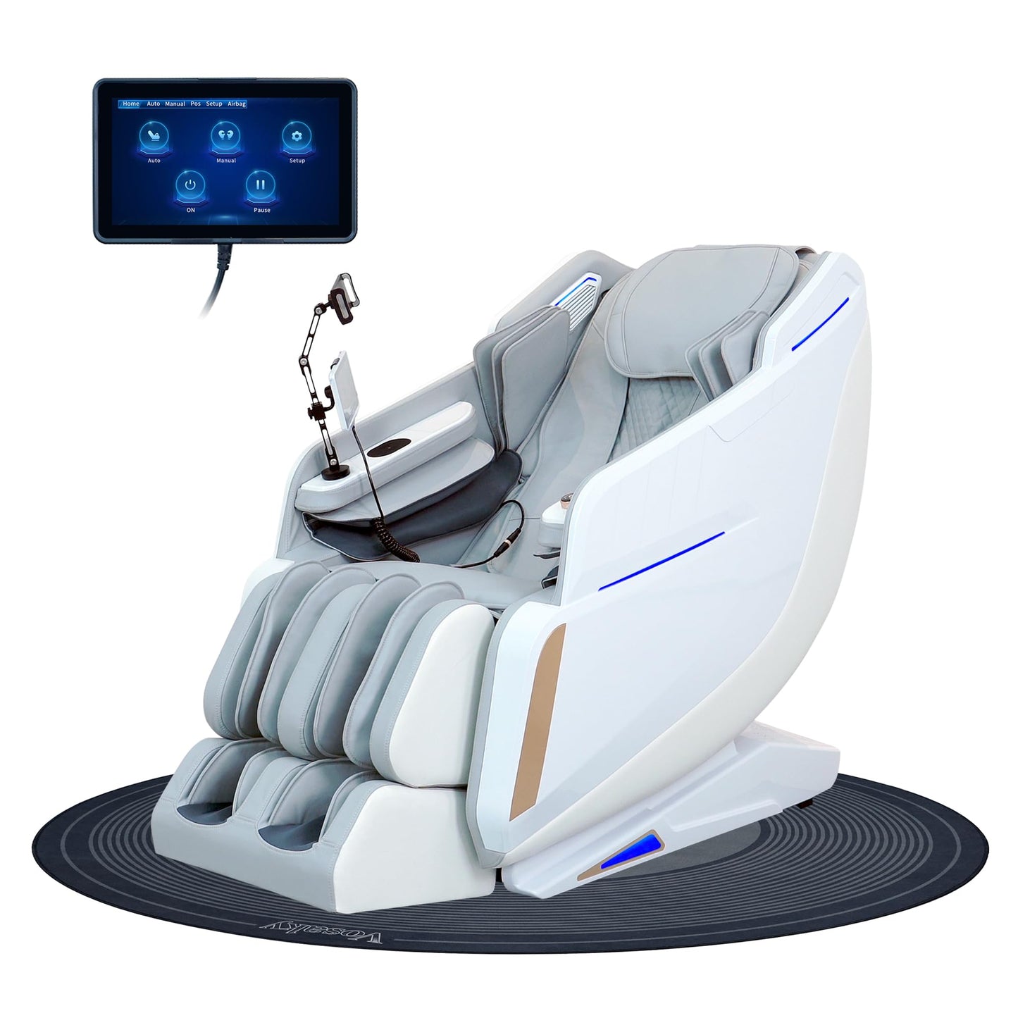 4D Massage Chair Full Body Zero Gravity SL-Track Real Relax Massage Chair Recliner-Shiatsu,Heat,Calf-Extension,20-Massage Technique,Thai Yoga Stretch,Foot Roller,AI Voice,Touch Screen,Wireless Charge
