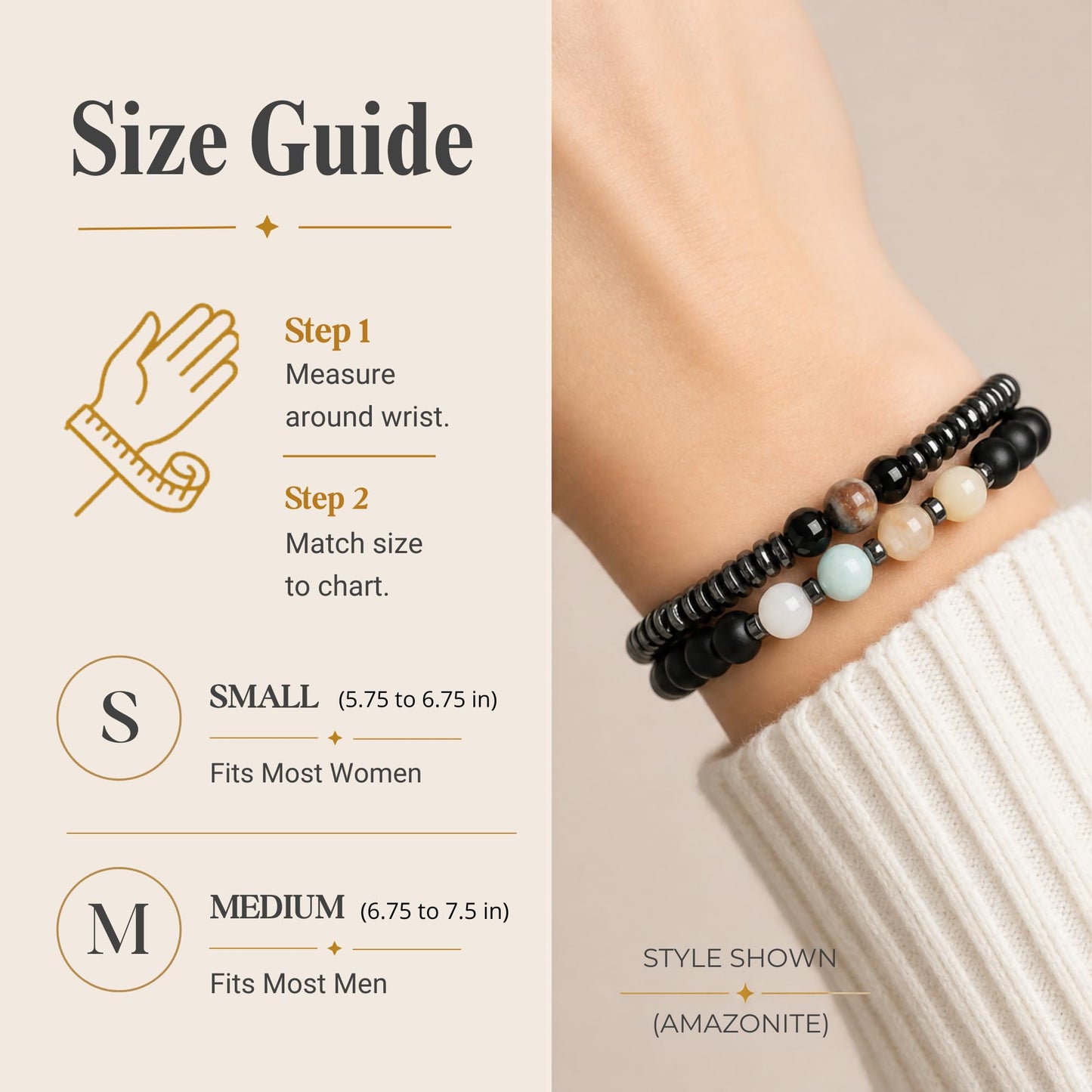 WestLuna Magnetic Bracelets for Women, Magnetic Hematite Bracelet with Black Obsidian, Map Stone. Healing Stone Bracelets for Women Men Lymph Drainage Slimming Energy Bracelet Set (Map Stone, Small)