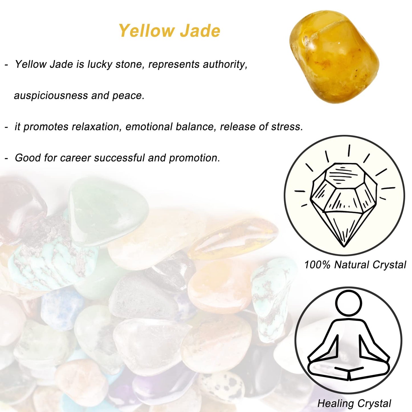 Erliway Topaz Healing Crystal Stones, 1.25-2.0" Large Reiki Healing Gemstones Natural Tumbled Polished Stones for Energy Witchcraft Therapy Meditation