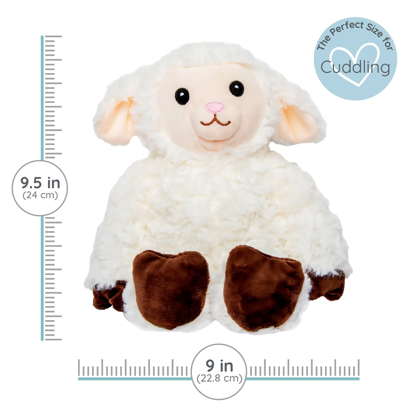 Sheep - Microwavable & Weighted Plush Stuffed Animal - Heated Plushie for Warmth - Cute, Soft, Cozy Toy for Adults & Children (Boys, Girls, & Toddlers) by Warm Pals