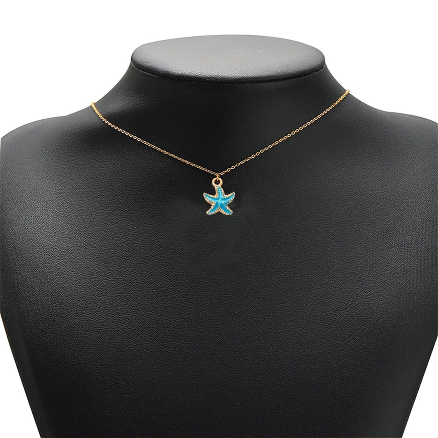 Dreuyet Starfish Necklaces for Women Dainty Alloy Enamel Ocean Starfish Pendant Necklaces Cute Tiny Summer Beach Necklace Jewelry Gifts for Best Friend (blue)