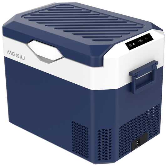 Megiu Car Refrigerator Portable 12V Fridge 32 Quart 12 Volt Freezer Compressor Cooler 12V/24V DC 110～240 V AC for Truck Van RV Camper SUV and Home Use
