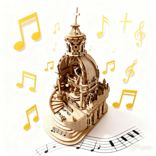 3D Puzzle for Adults Teens Wooden Music Box Mechanical Model Kits Wood DIY Crafts Kit to Build Gift for Men Women Age 14+ Years Old