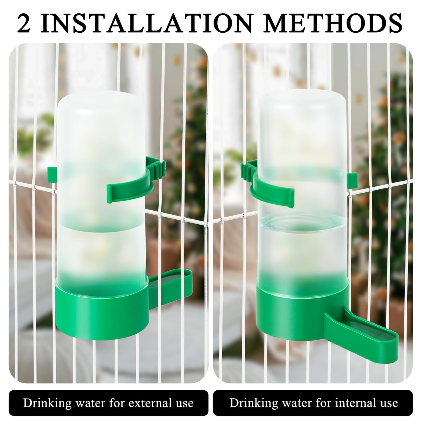 Lamoutor 4Pcs Bird Water Feeder Plastic Drinker Feeder Water Clip for Parrots Budgie Cockatiel Lovebirds