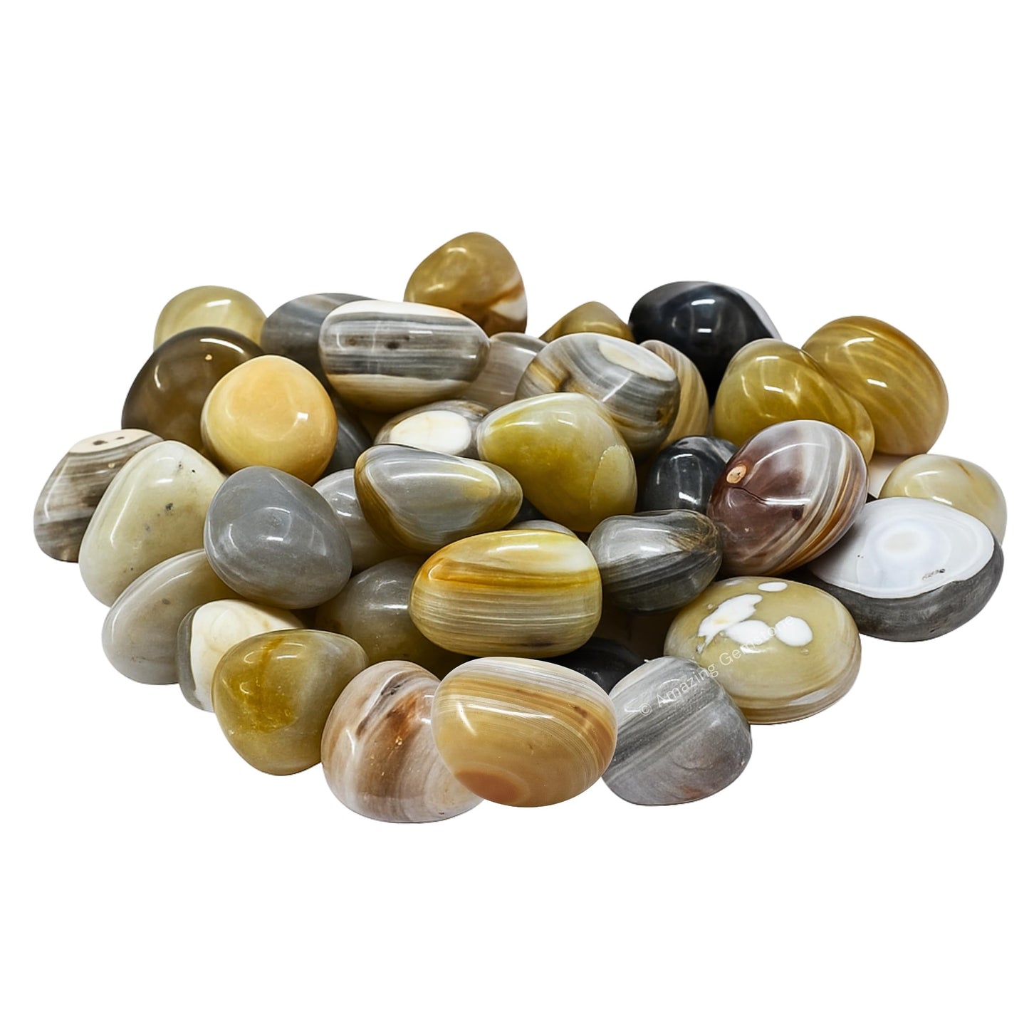 Amazing Gemstone Lace Agate Crystals & Healing Stones Tumbled - 1 oz Lace Agate Stone, Natural Healing Stones for Energy Balance, Stress Relief - Premium Polished Gems Rocks for Meditation & Wellness