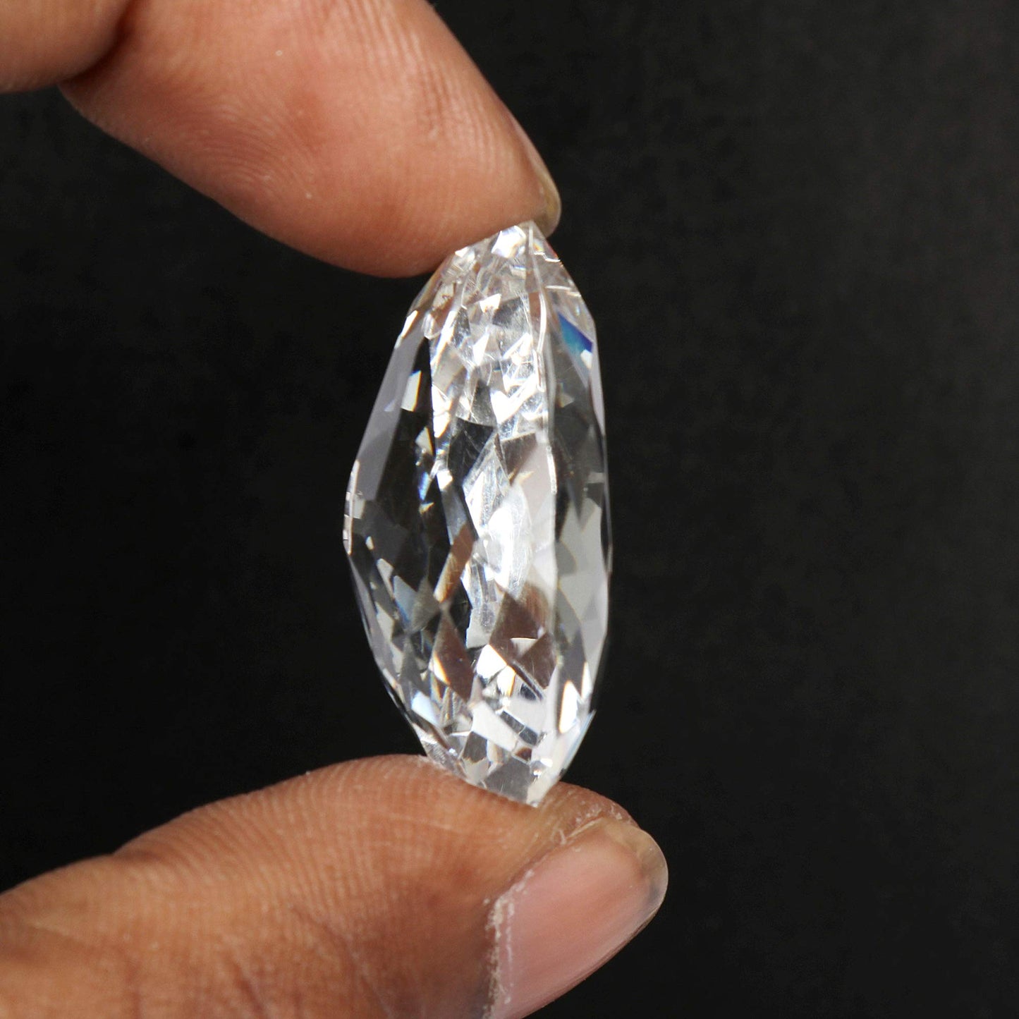 REAL-GEMS Natural White Topaz Loose Gemstone 57 Carat Approx Pear Cut Certified Faceted Stone For Jewelry Making And Collectors