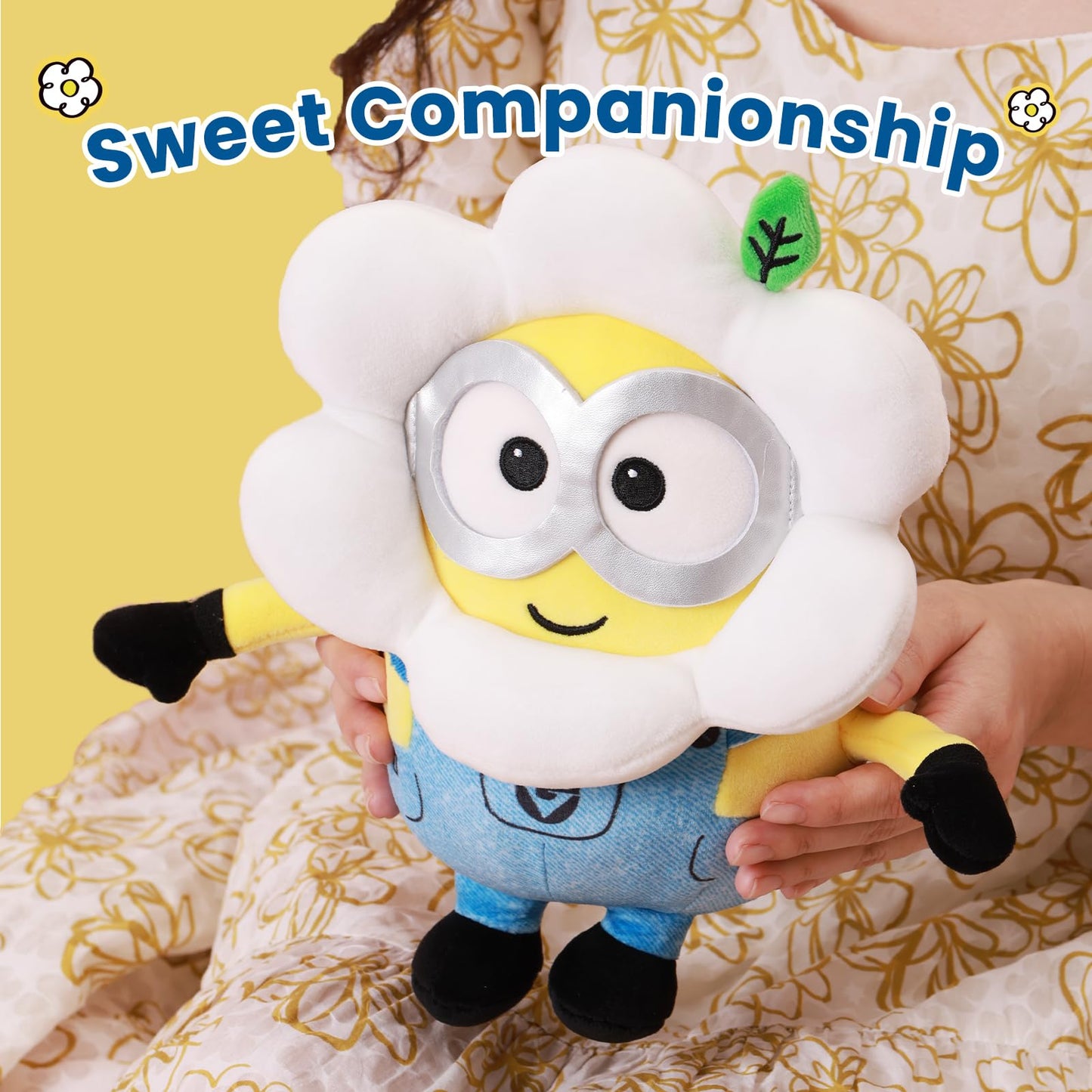 MINISO 9" Daisy Minions Stuffed Animals Plush Toys, Cute Sleeping Bedding Stuffed Animals Kawaii Plushies Pillow for Kids Toddler Toys Boys Girls