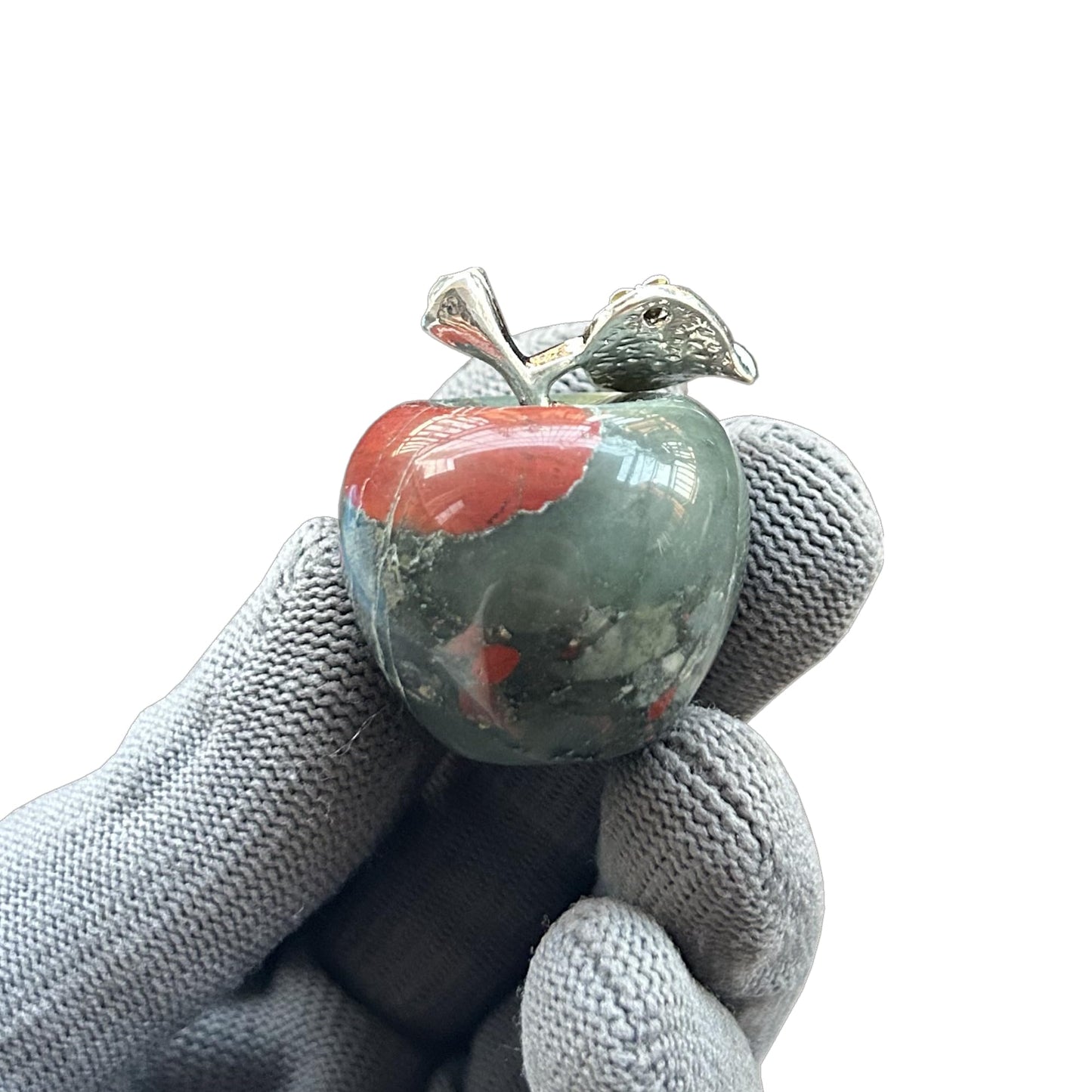 Sunshcat Natural African Bloodstone 1.18 Inchs Apple Crystal and Healing Stone Statues,Room Decoration Christmas Decorations Thanksgiving Gifts Office Gifts Collectibles
