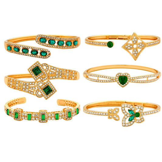 6 Pack 18K Gold Plated Bangles Bracelet Set for Women, Dainty Vintage Trendy Fashion Jewelry, Ideal Gift for Birthday Christmas Valentine's Day Mother's Day for Girlfriend Wife Mom Sister