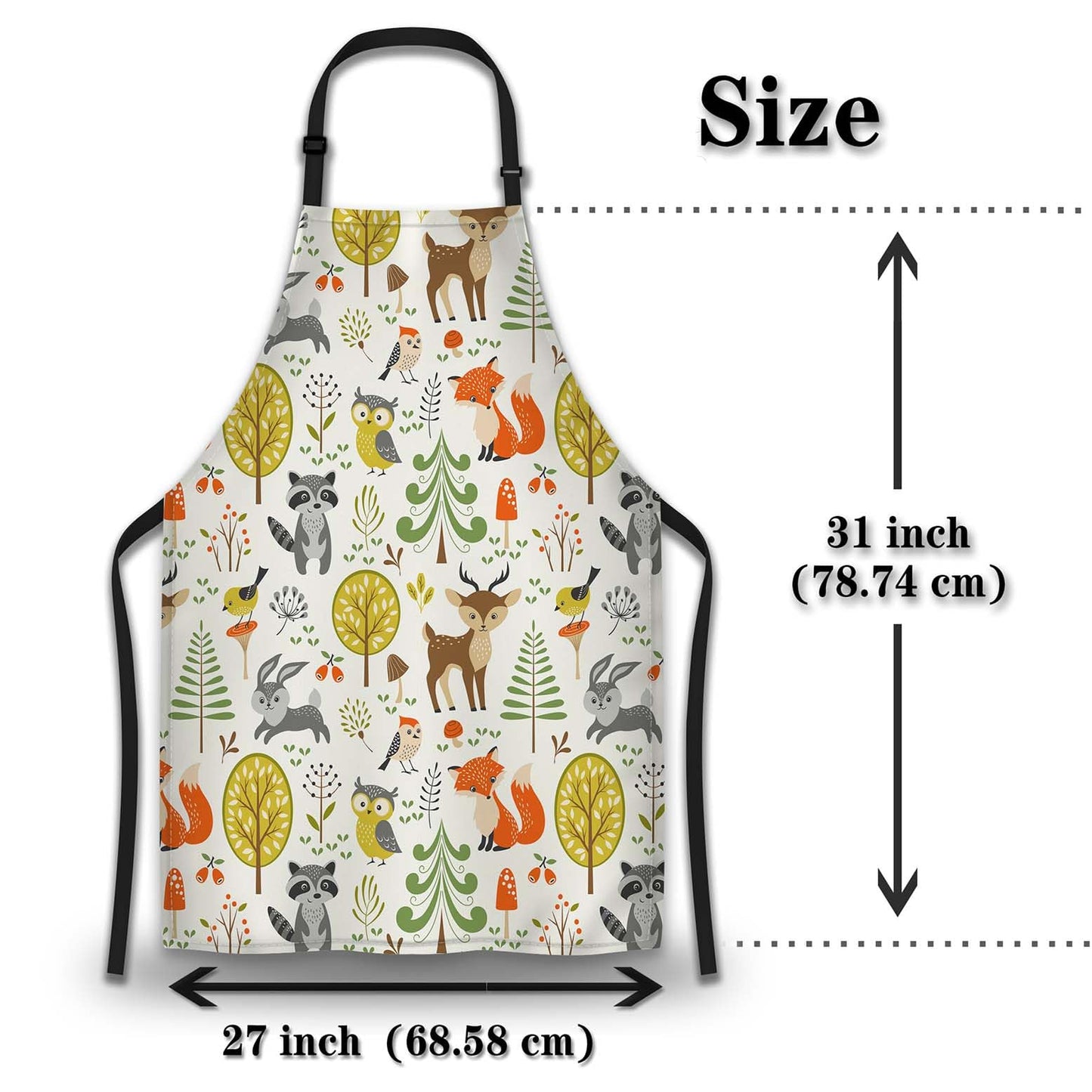 Olikked Gardening Apron for Women Cute Woodland Animals Cooking Aprons for Men for Kitchen Cooking Restaurant BBQ Painting Crafting 27” (W) x 31” (H), Waterproof Apron