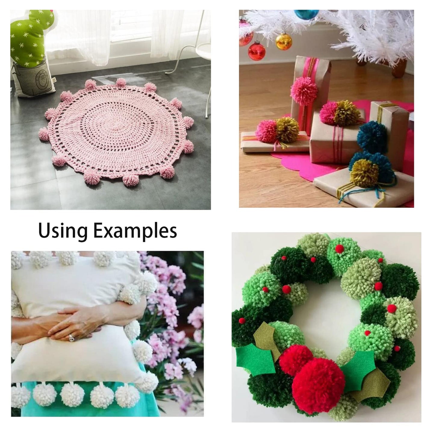 Pack of 12 Yarn Pom Poms for Hats 8CM-3INCH Party Supplies Handmade Detachable Art and Craft Fuzzy Pom Poms Decorative Accessories (White)