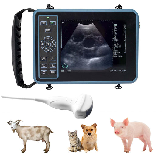 DAWEI Veterinary Ultrasound Machine for Pregnancy Portable Scanner with 3.5Mhz Convex Probe Waterproof Probe for Pig,Sheep,Dog,Cat,Livestock,Pet use
