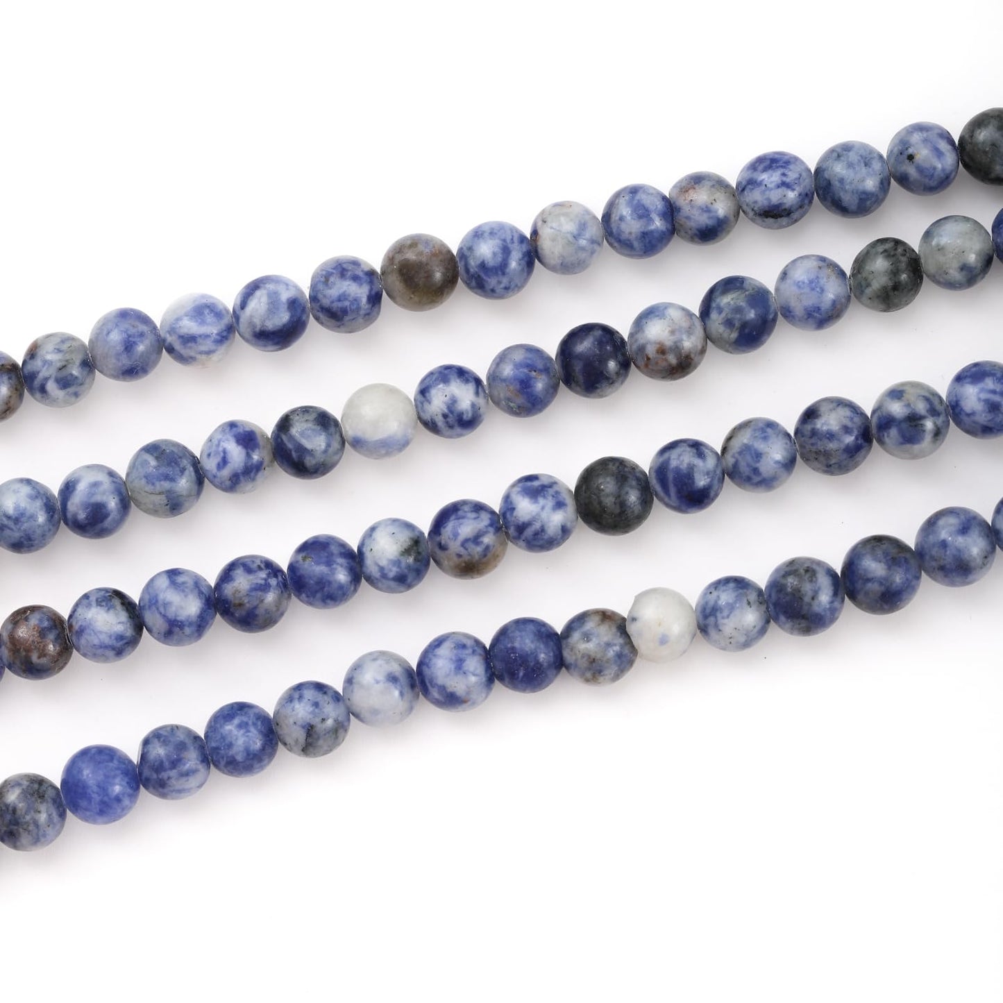 8mm 45pcs DIY Natural White Sodalite Stone Beads Round Healing Crystal Gemstone Loose Beads for Jewelry Making Handmade Bracelet Necklace