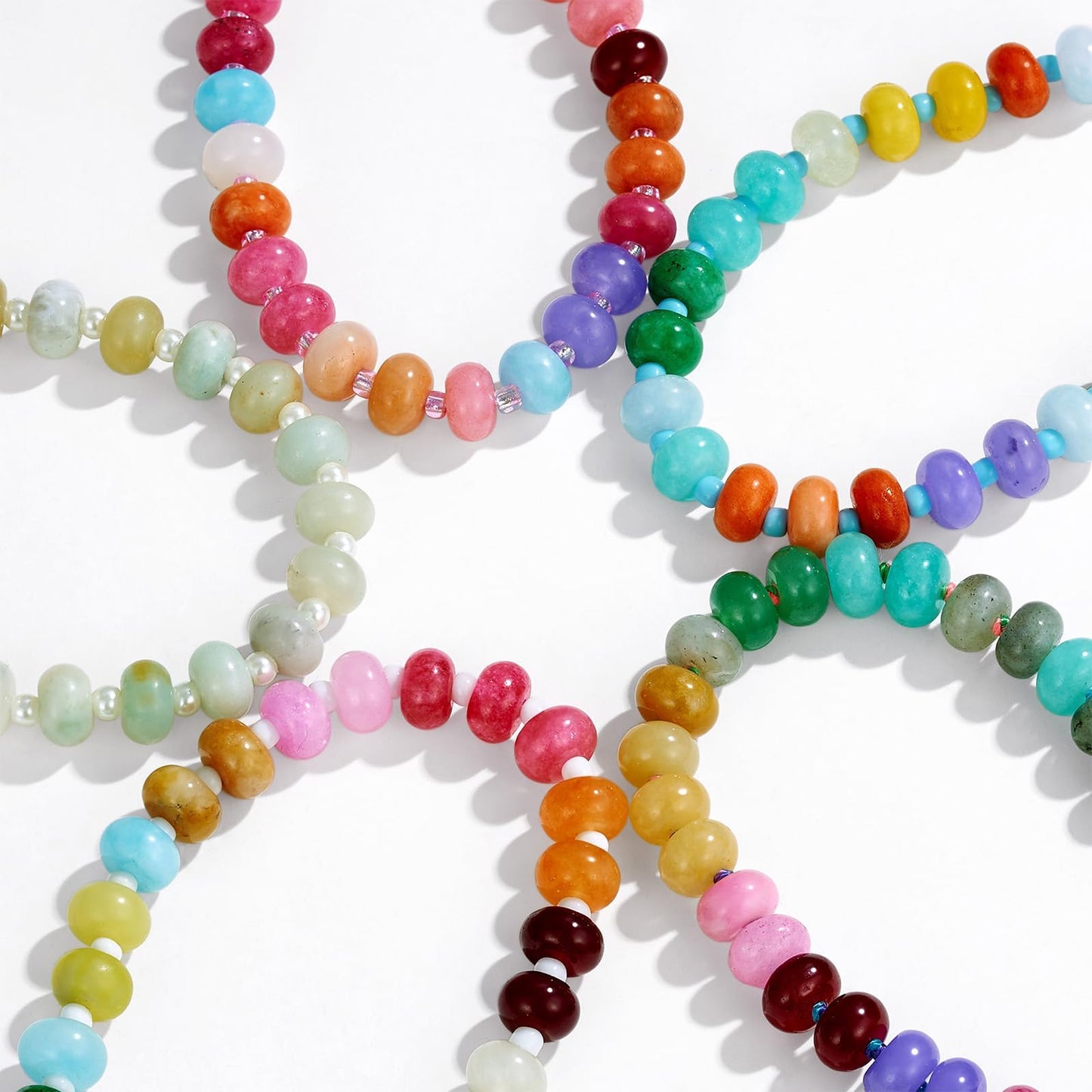 KissYan Beaded Bracelets for Women, Colorful Gemstone Boho Bead Bracelet for Beach, Natural Stone Handmade Summer Jewelry Gifts Style 4