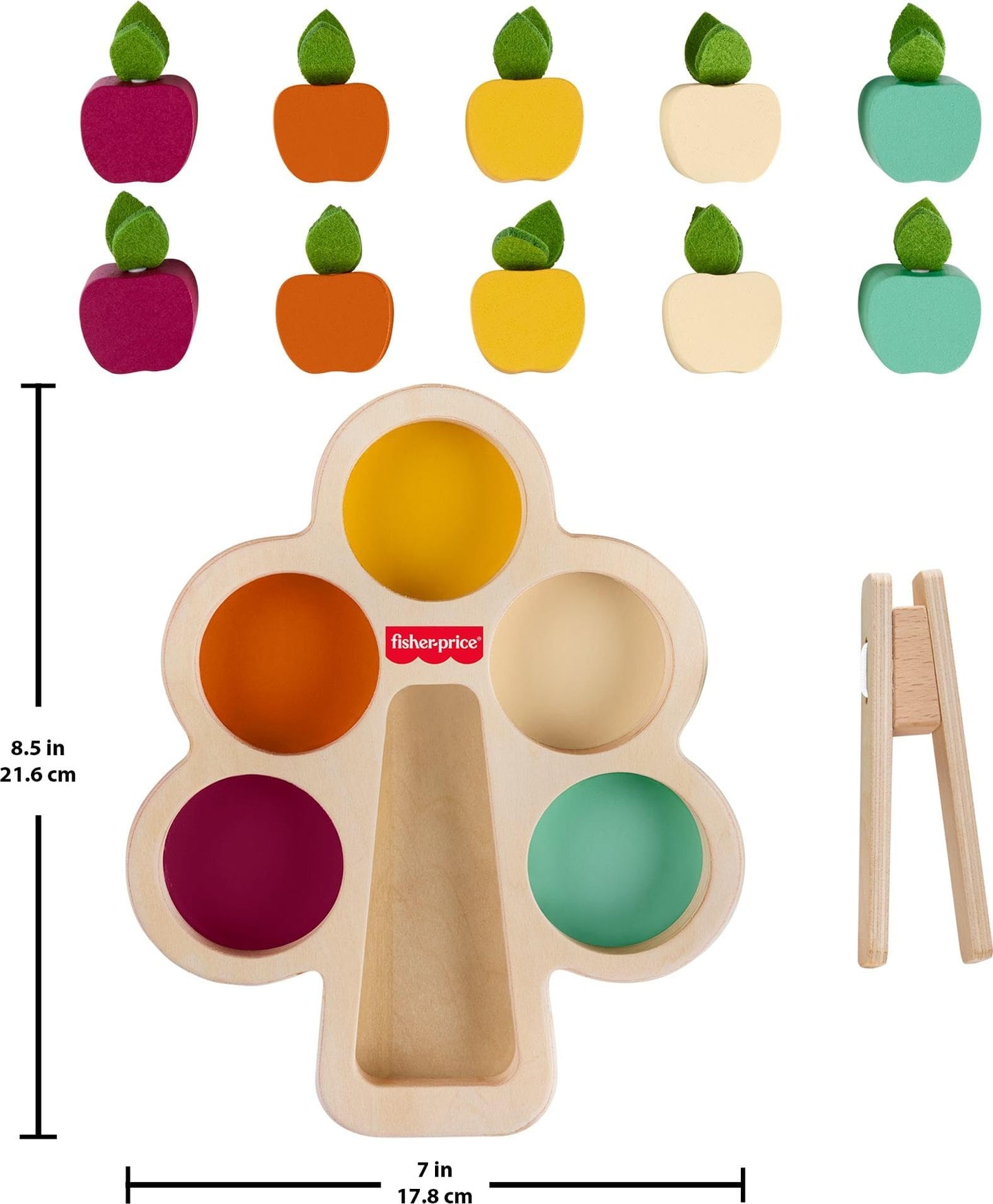 Fisher-Price Wood Montessori Toy Sorting Tree, American Montessori Society Seal of Excellence, Wooden Learning Activity Puzzle & Expert Play Tips for Preschool Kids Ages 3+ Years