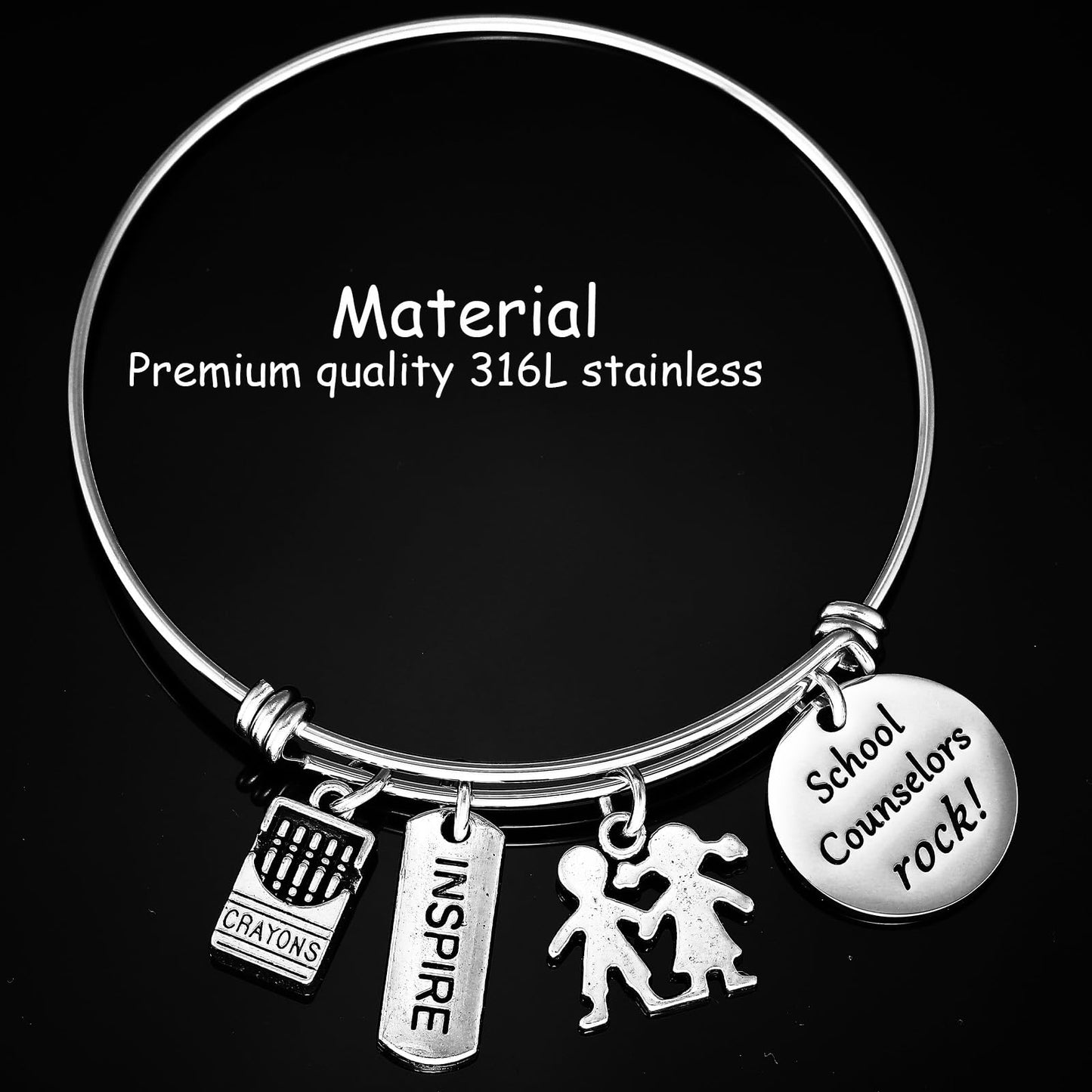 Kivosliviz School Counselor Gifts Bracelet - Rock Teacher Gifts for A Counselor