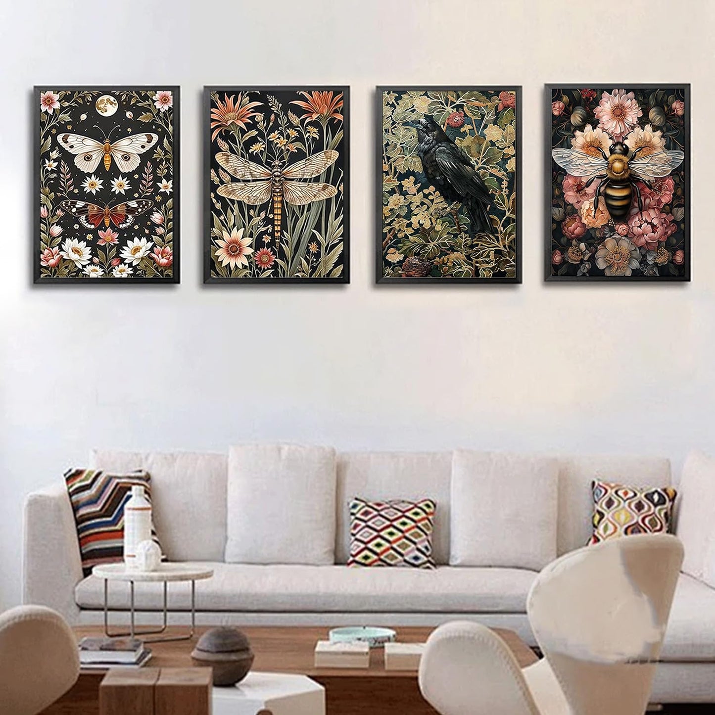 Square Diamond Painting Kits Square Drill Diamond Painting, Square Diamond Art, 4 Pack Dragonflies, Butterfly, Bees, Bird DIY Gem Art Kits for Adults and Crafts for Gifts and Home Wall Decor Gifts