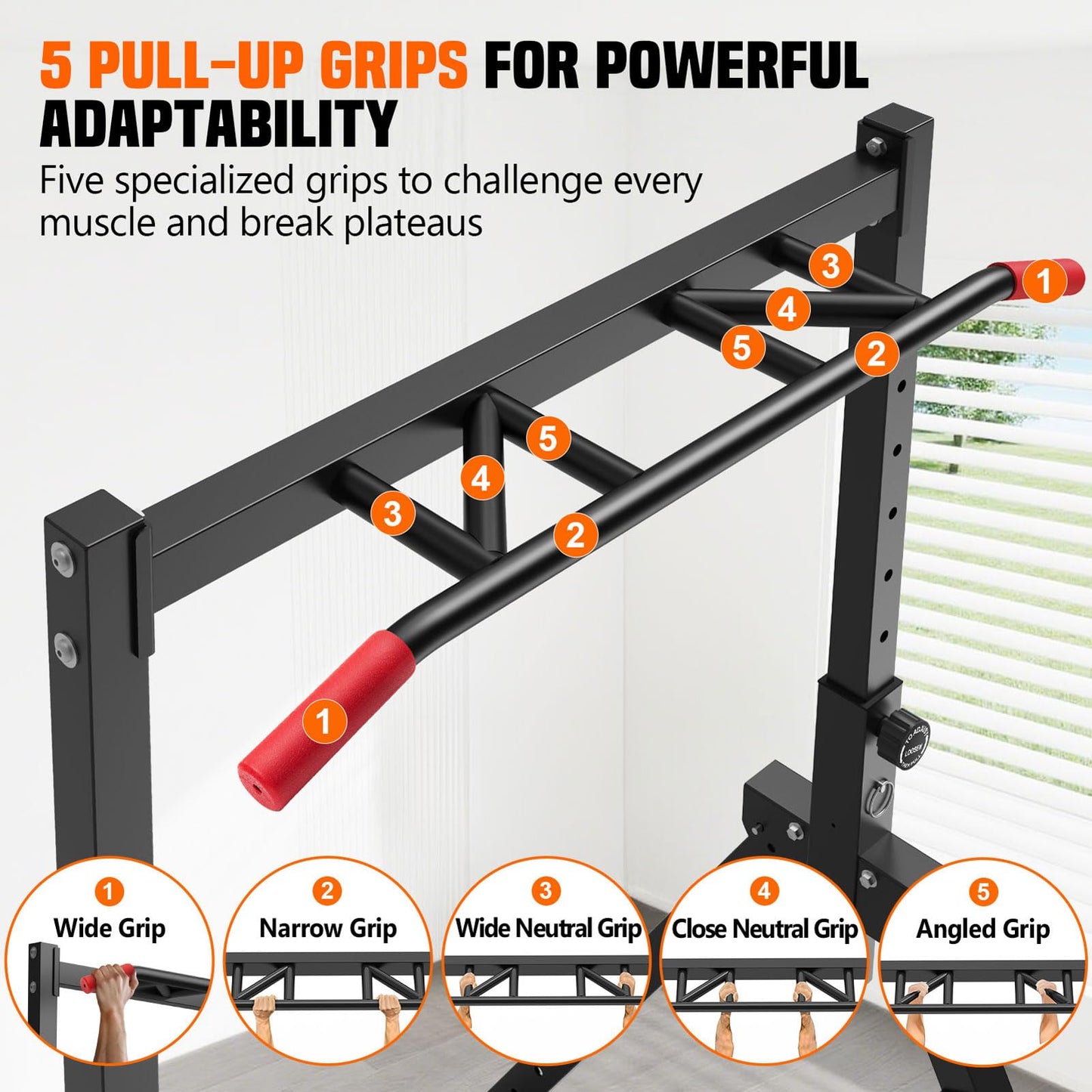 SERTT Foldable Power Tower Pull Up Bar Station, Upgraded Free Standing Pull Up Dip Station, Multi-function Workout Equipment for Home Gym Strength Training, Support 440LBS