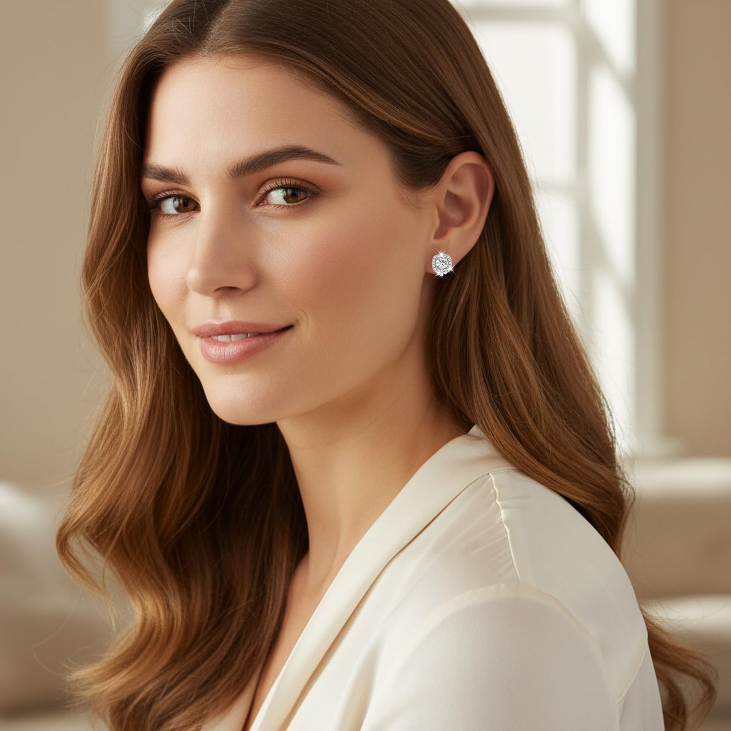 4 Pairs Cubic Zirconia Clip on Earrings, Cubic Zirconia Stud Earrings for Women Mens Stainless Steel Stud Earring in Square, Round & Teardrop Shapes CZ Stud Earring Set for Women