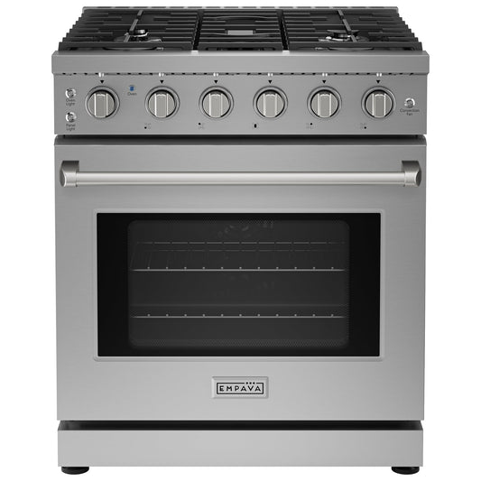 Empava ProStyle 30" Gas Range: True Convection, 18K BTU Power Burner & 4.55 Cu. Ft.Oven, Freestanding/Slide-in Stainless Steel Stove, CSA Certified