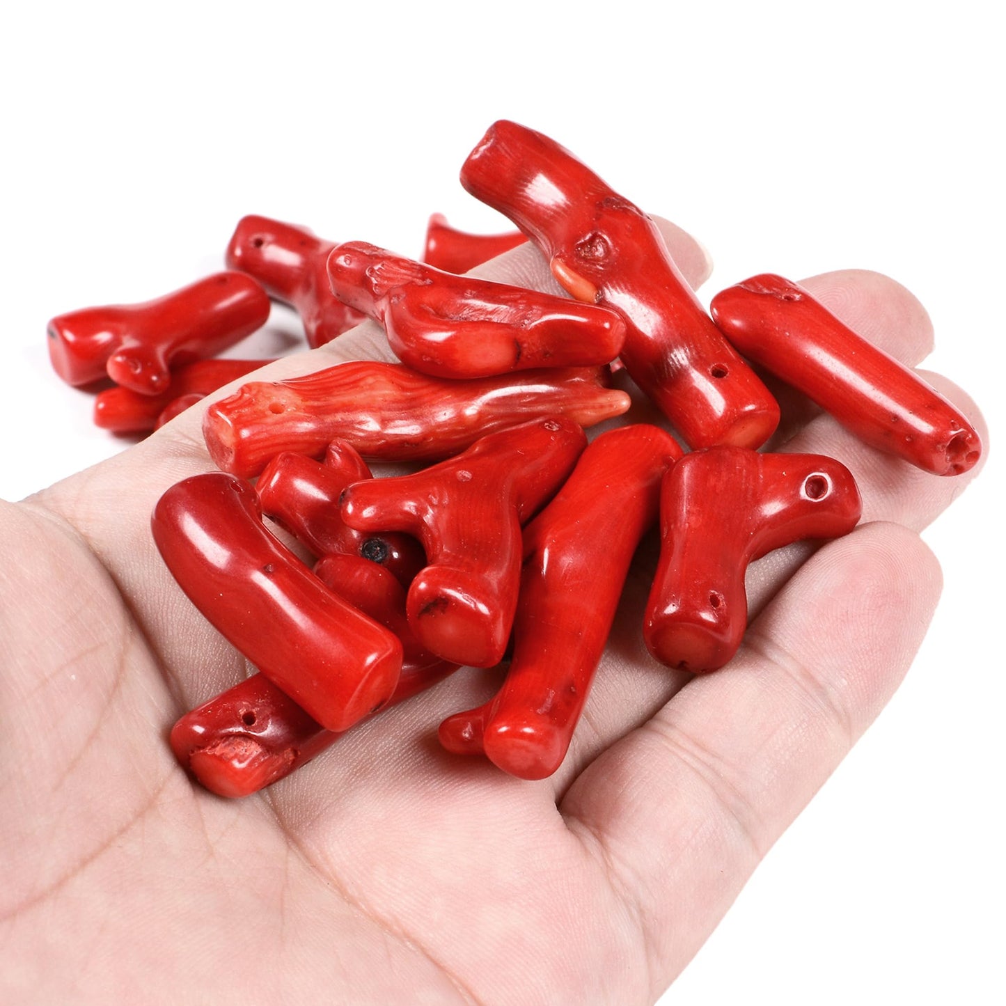 Justinstones Dyed Red Coral Chips Beads Tumbled Stone Crystal Healing Embellishments 100 Grams