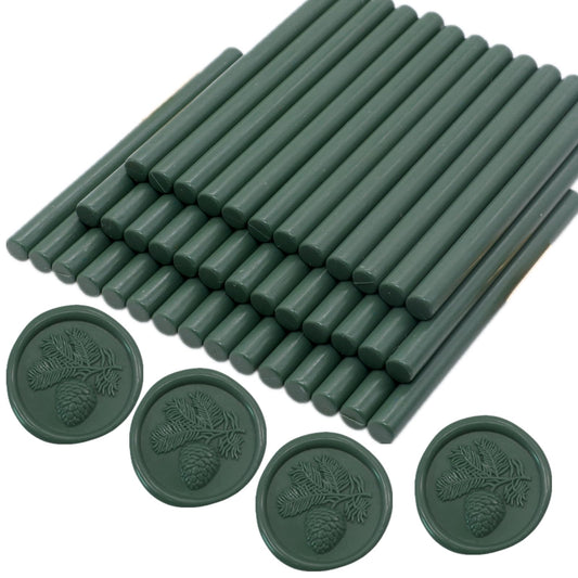 40 Pcs Glue Gun Sealing Wax Sticks for Wax Seal Stamp, Olive Green Sealing Glue Gun Sealing Wax Sticks Mini Glue Stick, Great for Wedding Invitations,Christmas Gift (Olive Green)