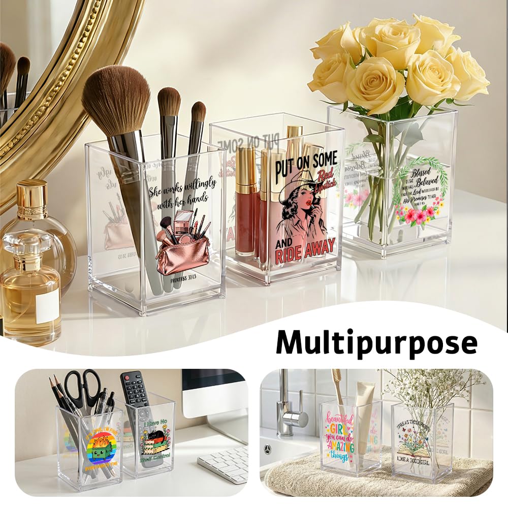 Xipromi A Well Read Woman Is A Dangerous Creature Cosmetic Organizer Pencil Pen Holder, Bookmark Organizer Desk Accessories for Book Lover, Librarian Gifts for Women, Feminist Literary Office Gifts