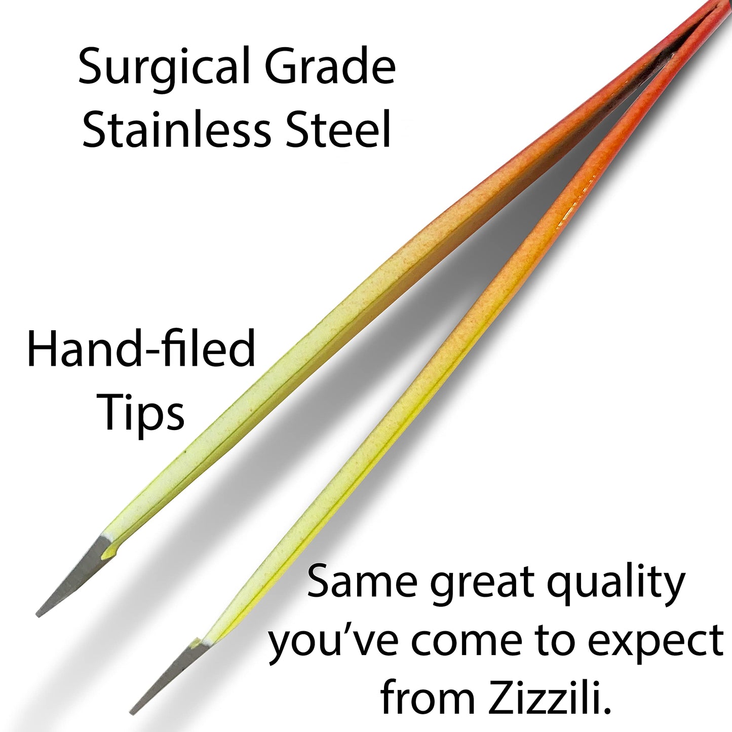 Zizzili Basics Mini Slant Tweezers - Best Tweezers for Eyebrow, Facial Hair Removal and your Precision Needs (Sherbet)