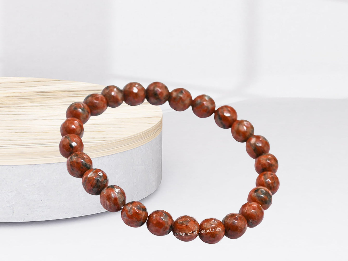 Amazing Gemstone Red Black Jasper Bracelet for Women - Chakra Mens Bracelet Protection Crystals and Healing Stones - Blessing Bracelet Spiritual Meditation Gift Christmas Stocking Stuffers