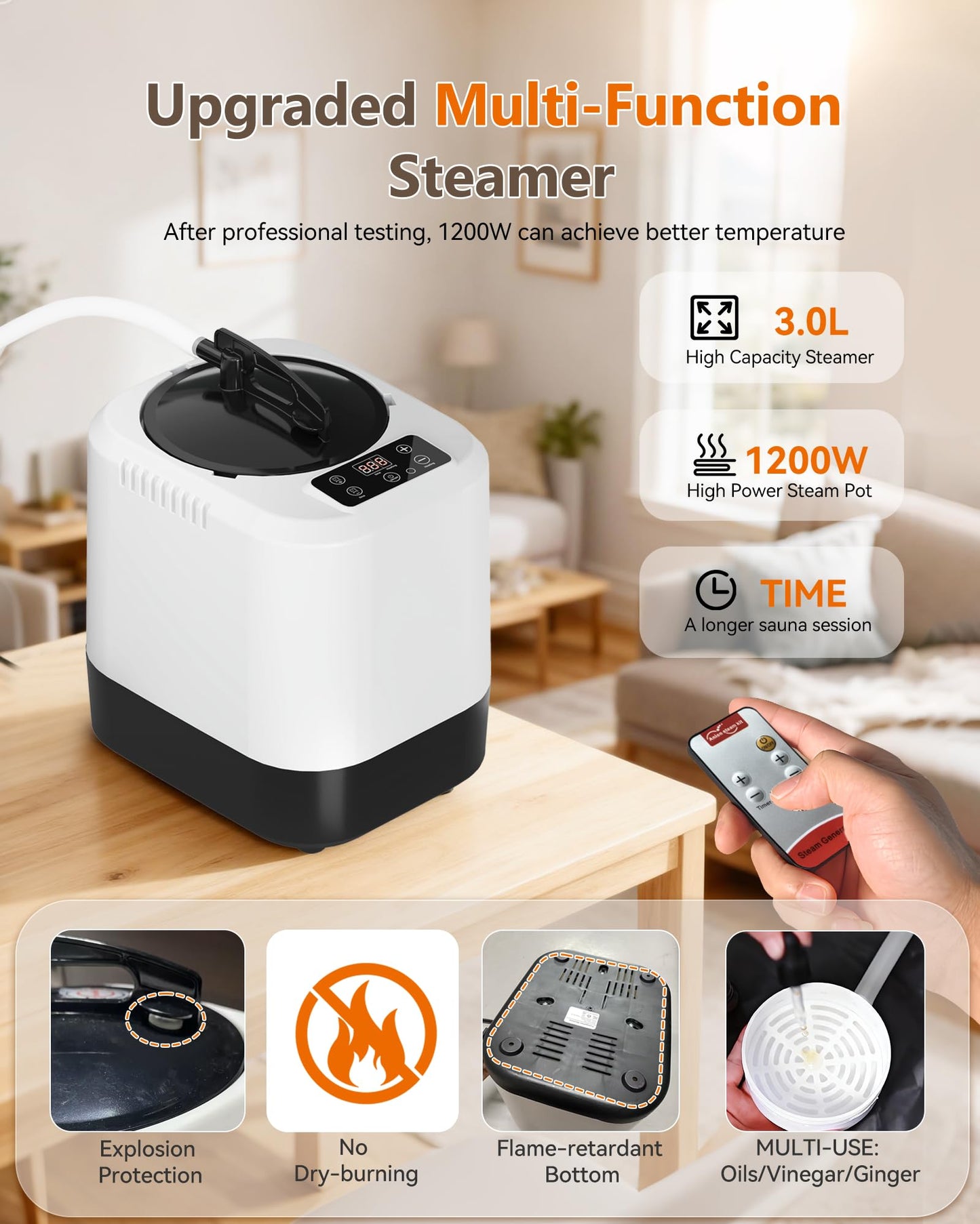 noerishia Portable Infrared Sauna Box for Home with 3L 1200W Steamer, Big Folding Chair, 99 Mins Timer, 9 Levels, Steam Sauna Tent with 660nm + 850nm Red Light Therapy, for Home Spa Detoxification