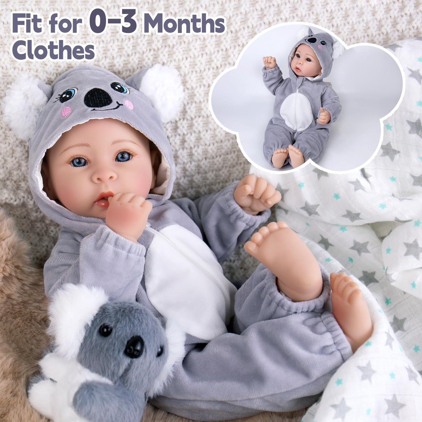 Aori Boy Baby Dolls 17 inches, Real Life Baby Boy Doll with Feeding Kit Included, Life Like Baby Dolls that Look Real, Newborn Baby Boy for Kids, Birthday, Pretend Play