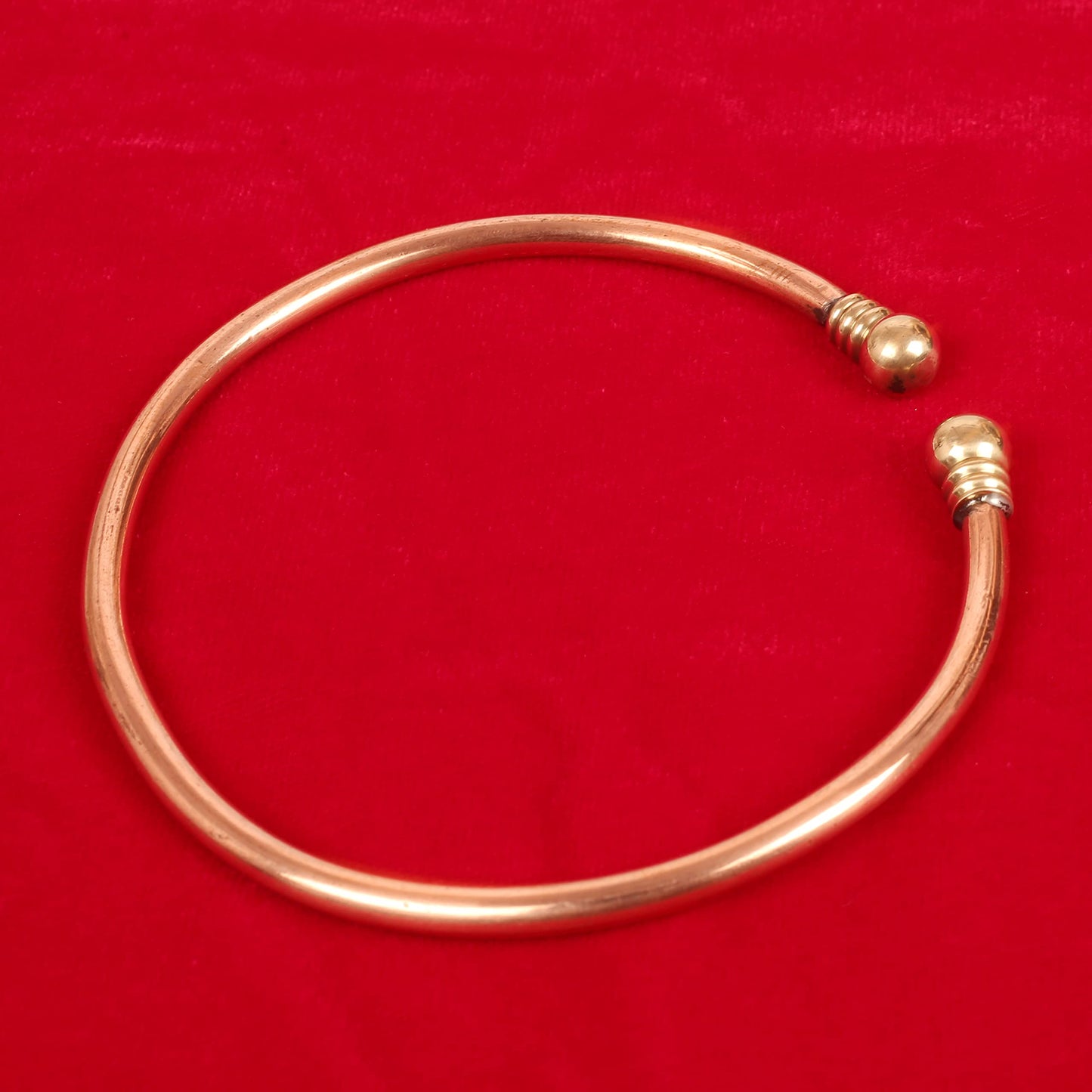 Sunsoul By Touchstone Indian Handcrafted Annealed Immunity Booster Arthritis Controller Health Benefactor Designer Jewelry Pure Copper High Gauge Anklet In Natural Tone For Women