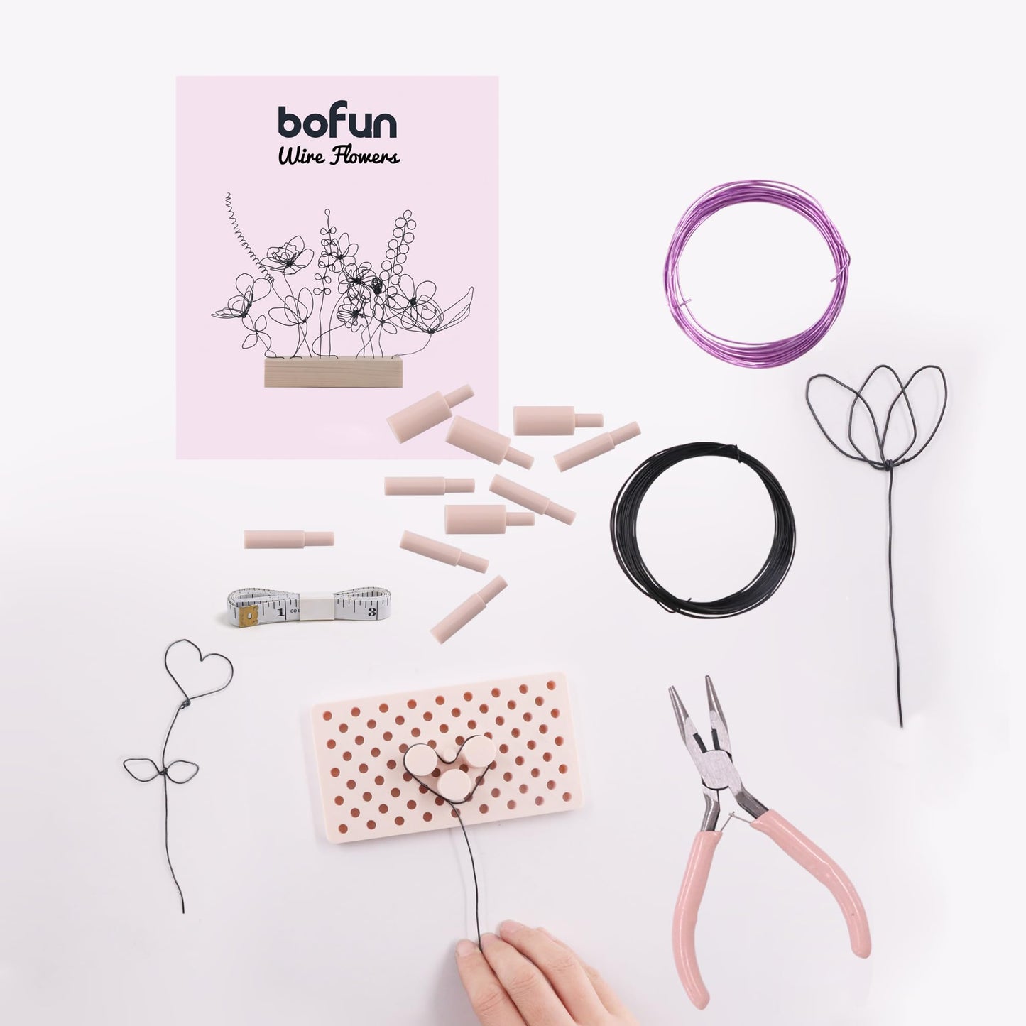 BoFUN Easy Wire Flower Crafts Kit for Teens& Adults Women, DIY Art Hobbies Craft Metal Flower Making Set, Creative Handmade Craft Supplies for Home Decor, Party, Gift Mom Birthday