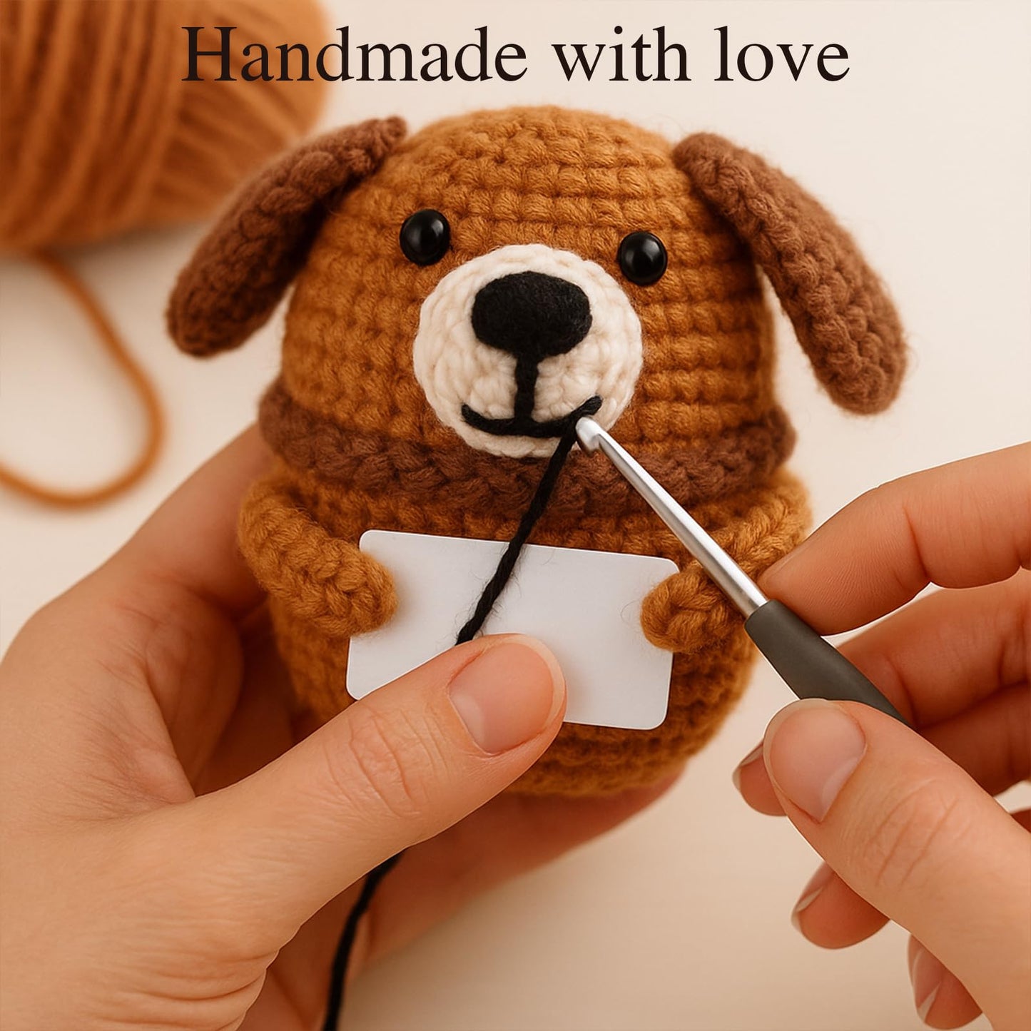 TWPER Dog Lovers Birthday Gifts for Women Men, Positive Crochet Animals Puppy, Funny Dog Mom Owner Gift for Friends Coworkers Thank You