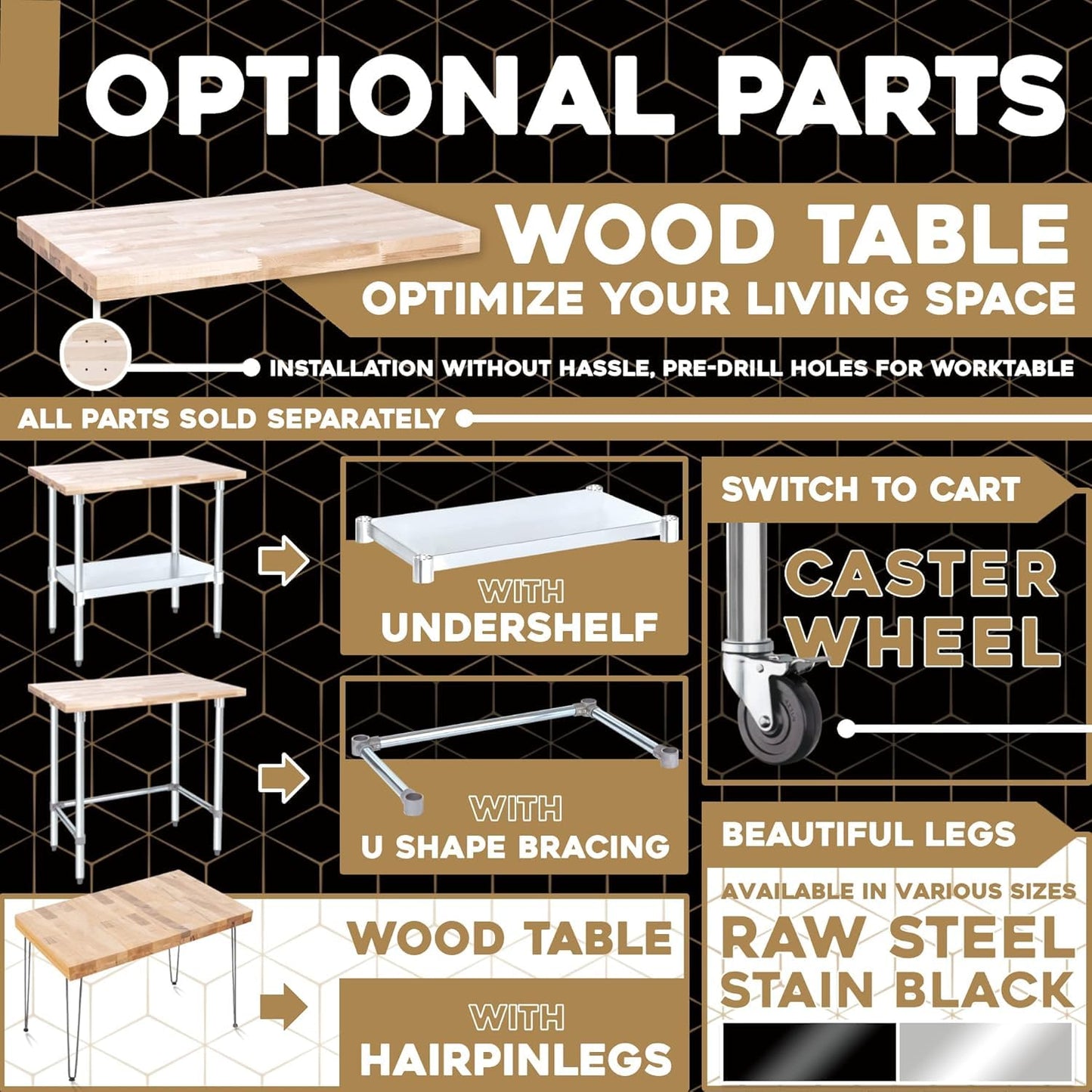 DuraSteel 24x60 Butcher Block Countertop - Maple Solid Wood Workbench for Kitchen, Restaurant, Cabinet, Desk Top, Wood Board, Large Counter Cutting Island Long, Bakery Worktable Dough - Table Top Only