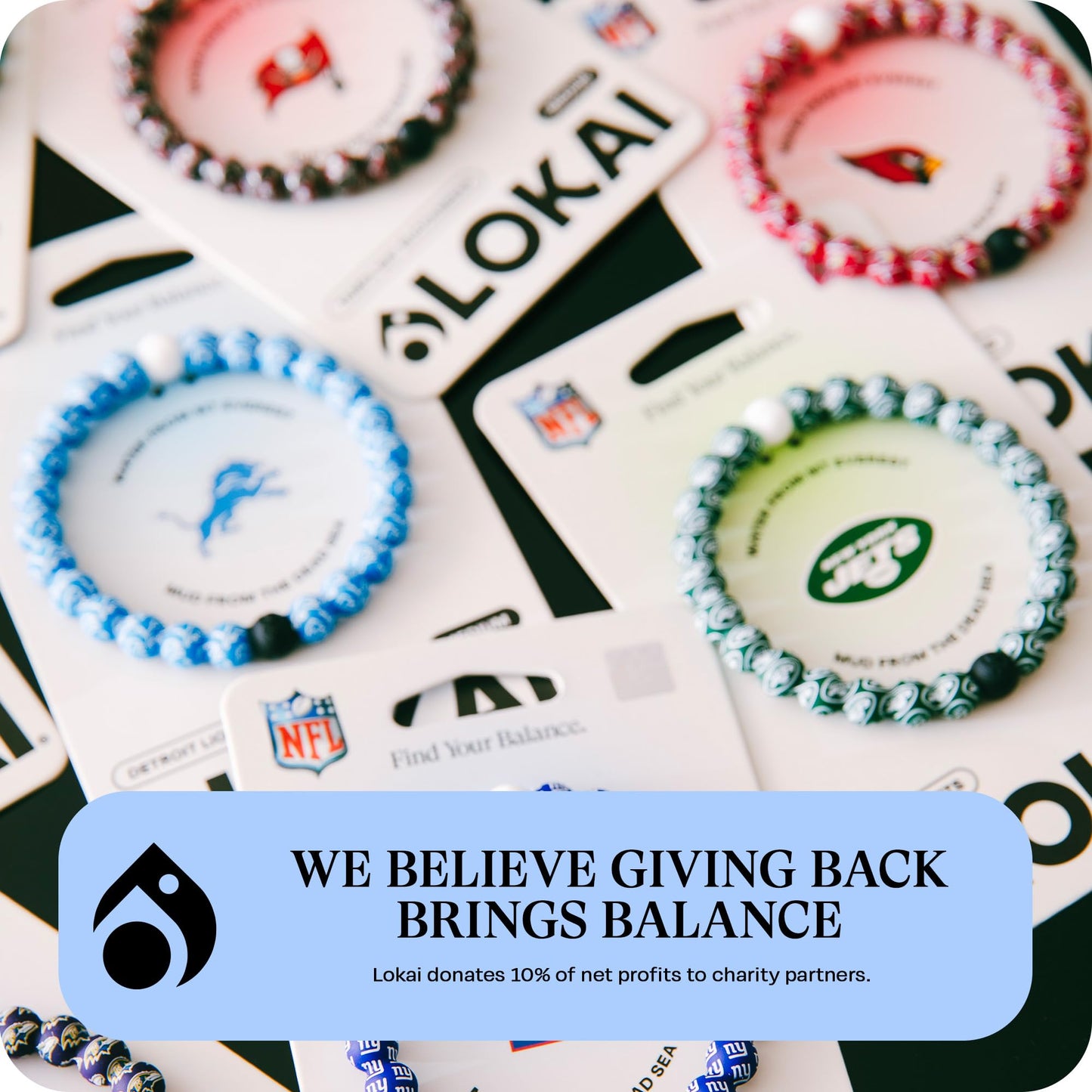 Lokai Silicone Beaded Bracelet for Men & Women, NFL Football Collection - Tennessee Titans, Medium - Silicone Jewelry Fashion Bracelet Slides-On for Comfortable Fit