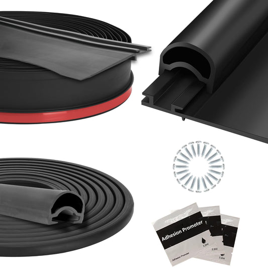 RV Slide Out Seal Kit 018-316 EK Base with 2-7/8" Wiper & 018-312-EKD,1/2' * 3.66" * 35’ Clip Base & 1' * 15/16" * 35' D-Seal,Travel Trailer Weather Stripping,Black Rubbers for RV Slideout System