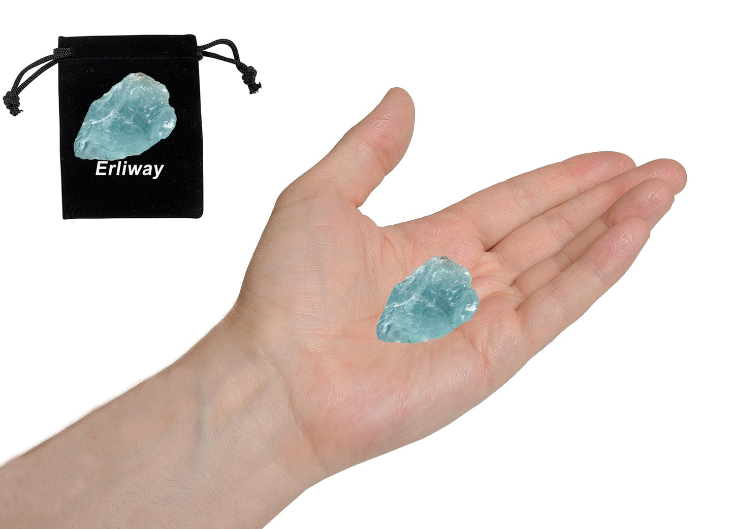 Aquamarine Raw Crystals, Large 1.25-2.0" Healing Crystals Natural Rough Stones Crystal for Tumbling, Cabbing, Fountain Rocks, Decoration, Polishing, Wire Wrapping, Wicca & Reiki