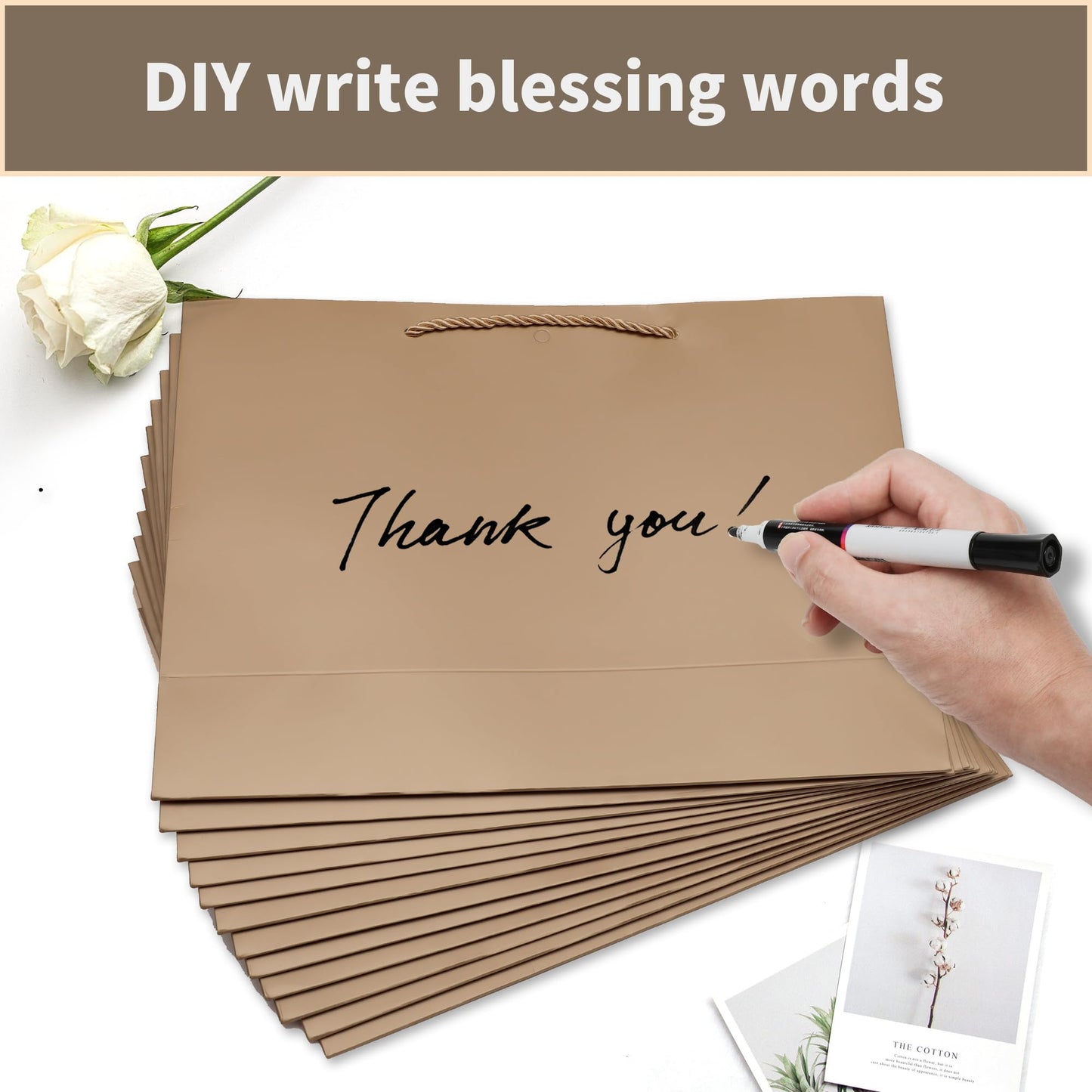 KeerxunBag The comes with 12 champagne-colored gift bags, including 24 jelly papers, 12 thank-you cards and 12 ribbons, making it the perfect choice for weddings, anniversaries and special events