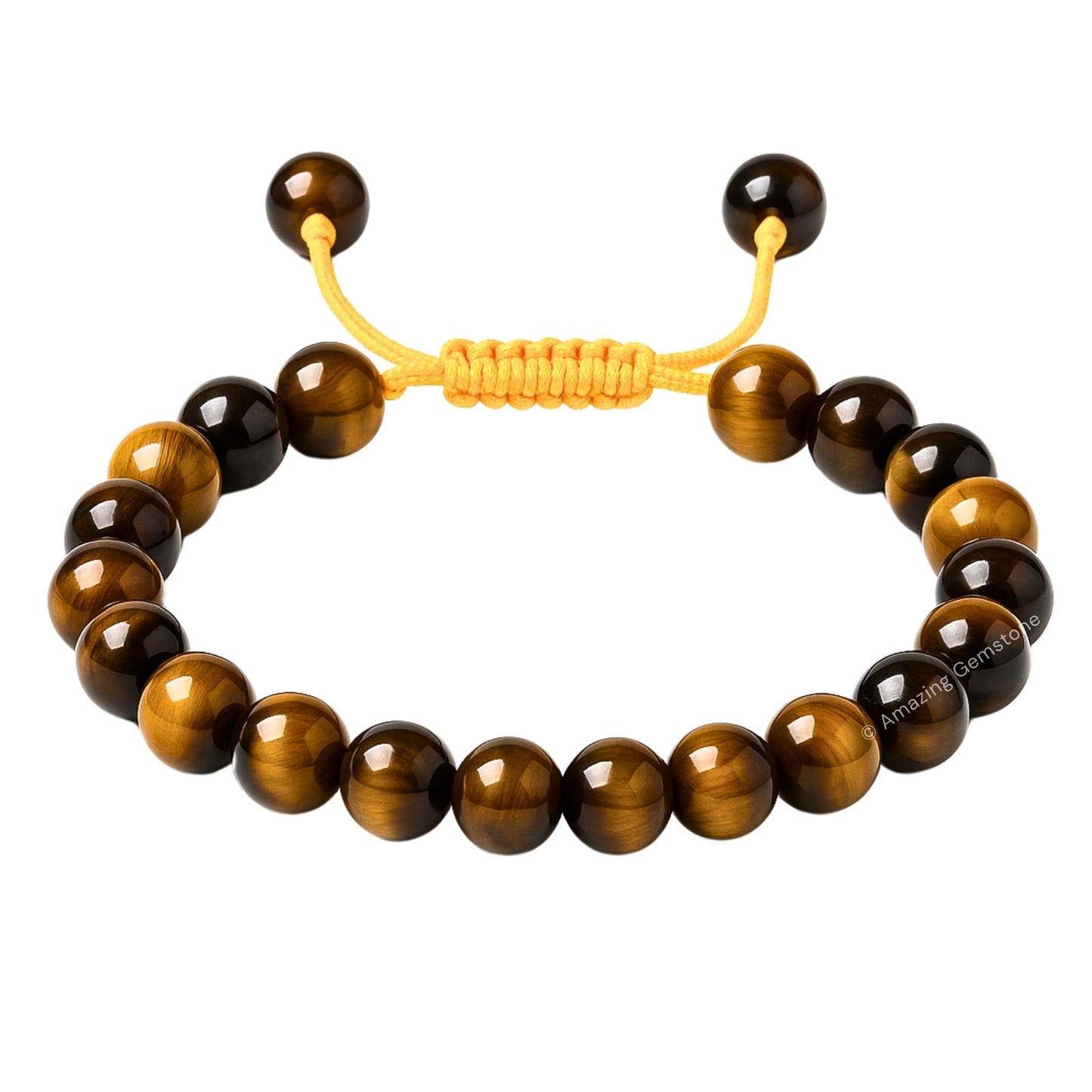 Amazing Gemstone Tiger Eye Bracelet for Women Men's Gifts - Protection Healing Crystal Bracelet - 8mm Gemstone Beaded Adjustable Bracelet