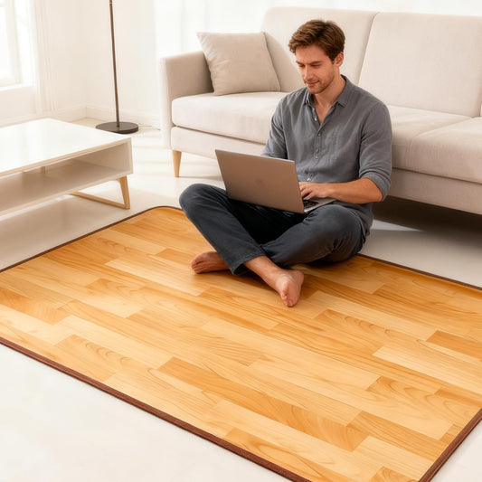 Heated Rug Mats, Heated Floor Carpet, Electric Heated Pad with Adjustable Temperature 12 Hour Timer, Radiant Floor Heater, for Yoga/Indoor/Under Desk (39x59 Inch/100x150 cm)