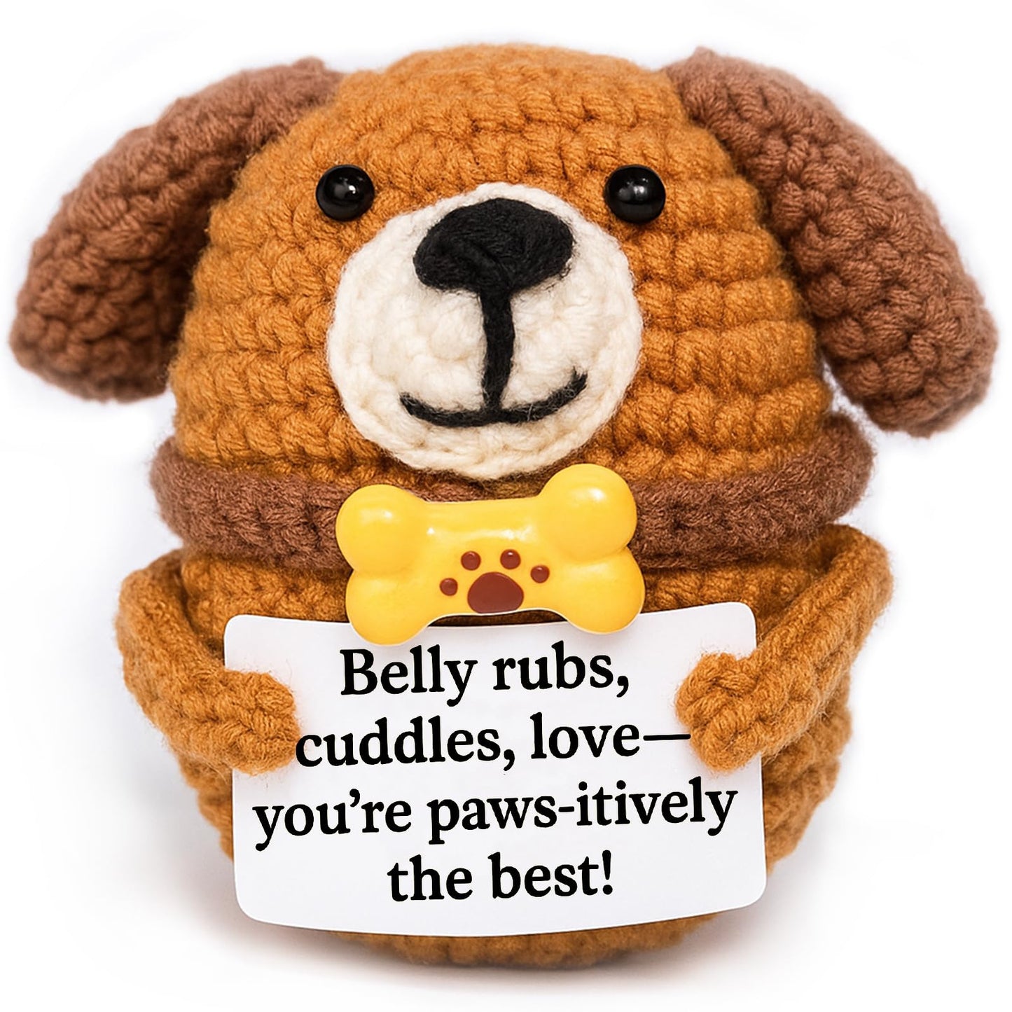 TWPER Dog Lovers Birthday Gifts for Women Men, Positive Crochet Animals Puppy, Funny Dog Mom Owner Gift for Friends Coworkers Thank You