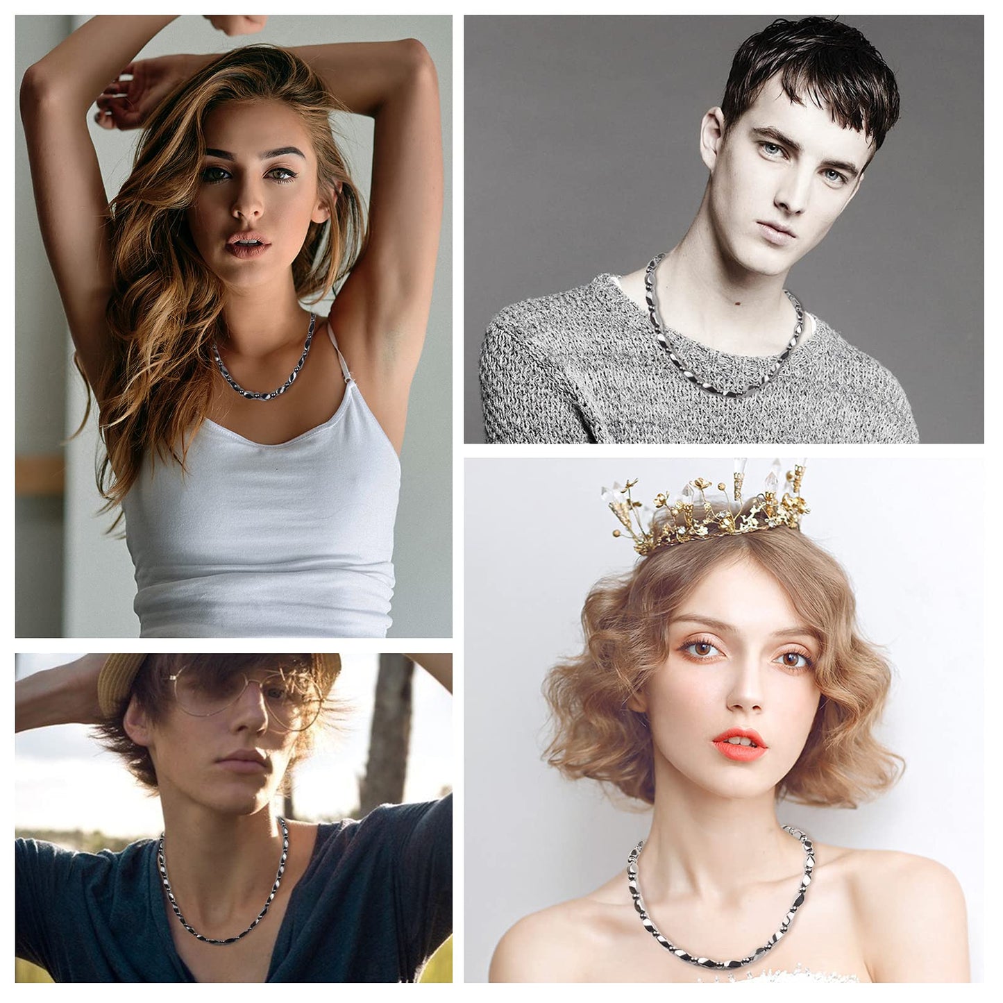 IRUMENG Magnetic Hematite Necklace for Men Women, Magnetic Stone Necklace to Soothe Neck Shoulder Discomfort, Reduce Fatigue Improve Daily Relaxation-17.6 inch (45cm)